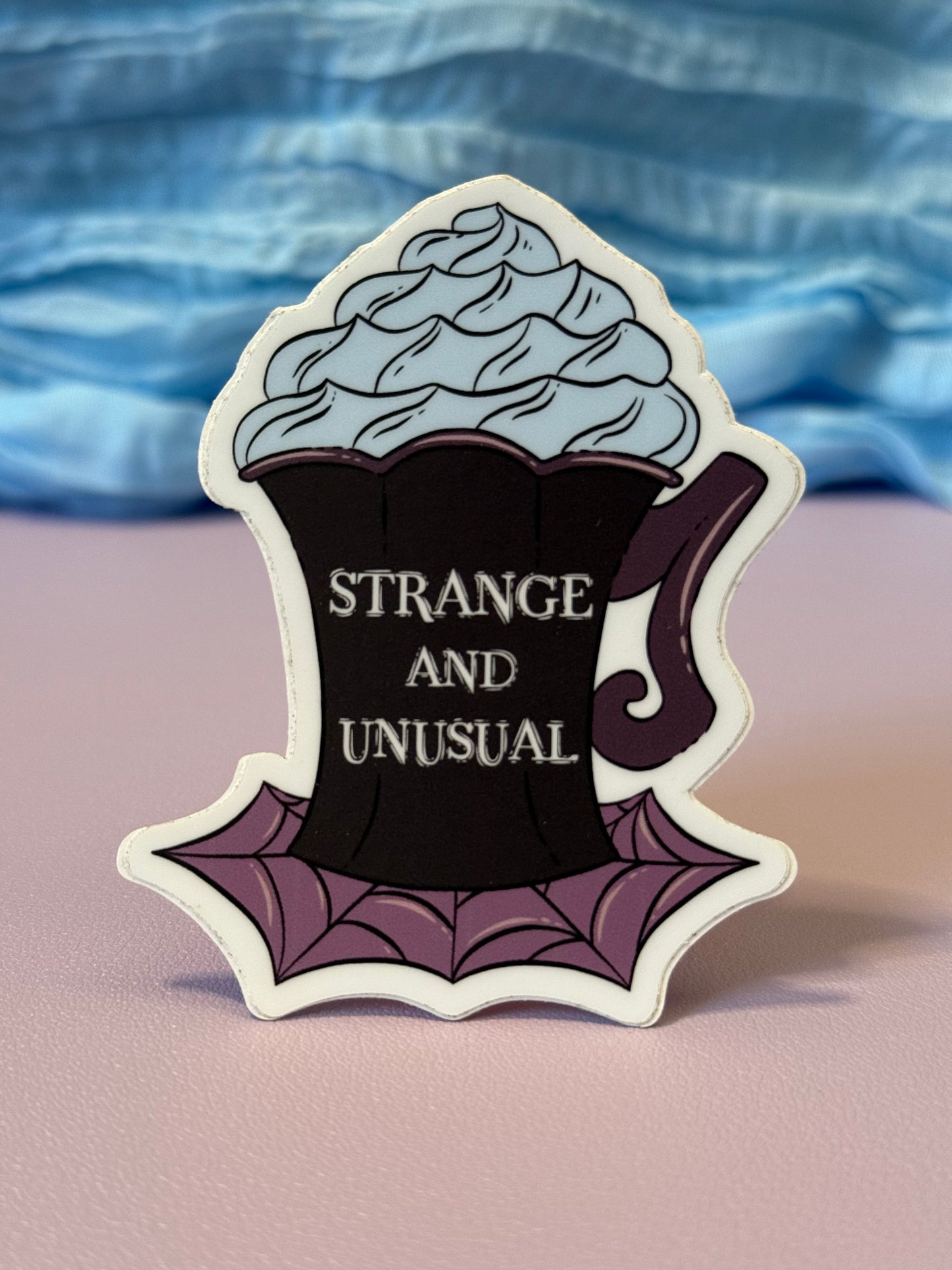 Strange & Unusual Spooky Mug Vinyl Sticker