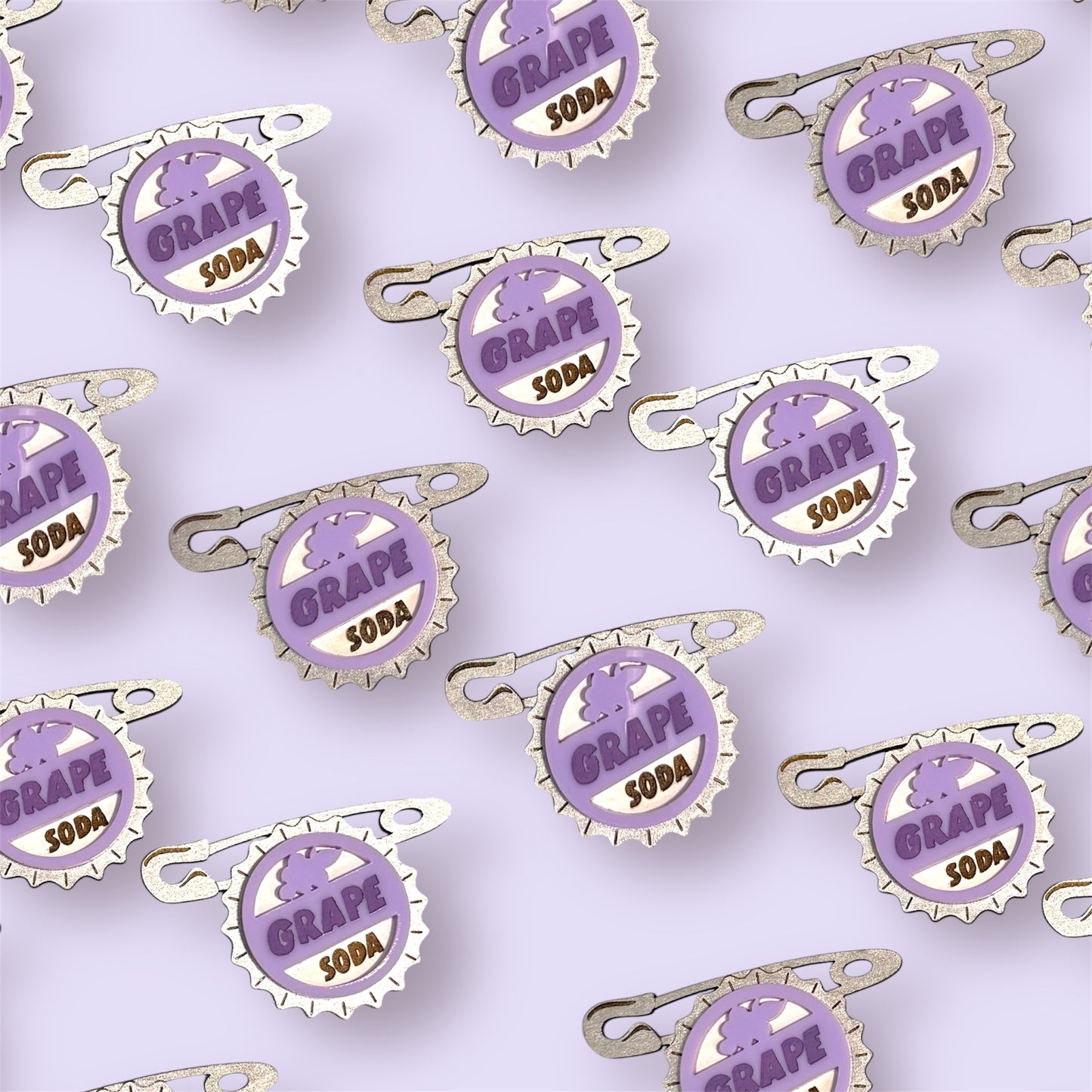 Grape Soda Wood Pin or Magnet
