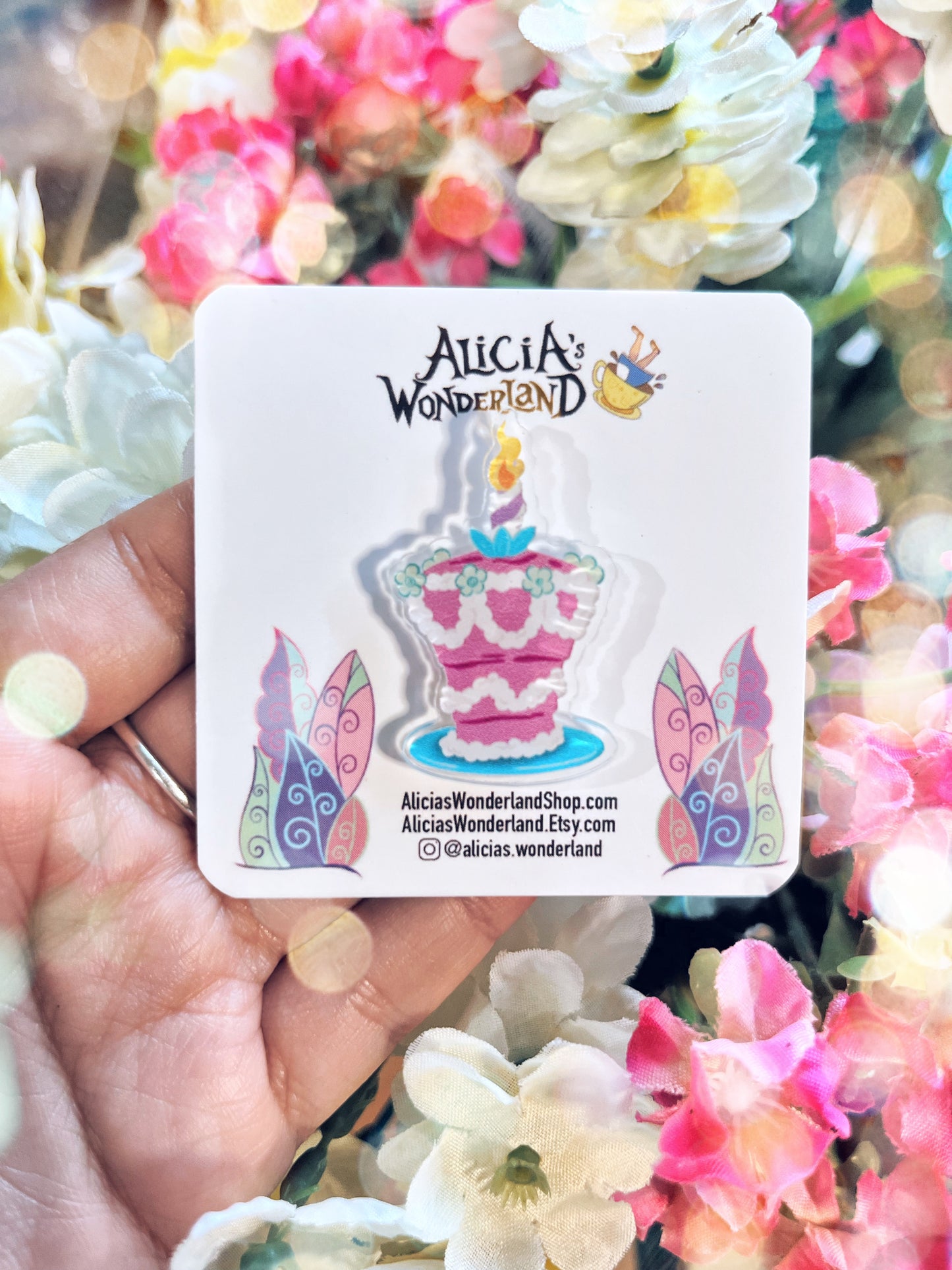 Unbirthday Cake Acrylic Pin