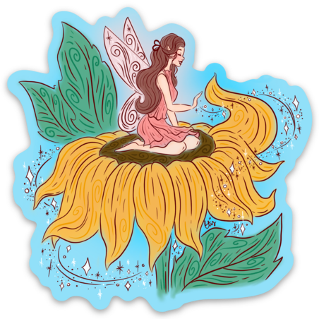 Sunshine & Sunflower Fairy Vinyl Sticker