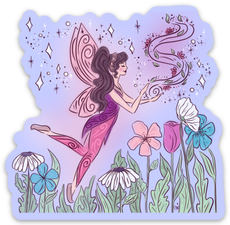 Whispering Wind Fairy Vinyl Sticker