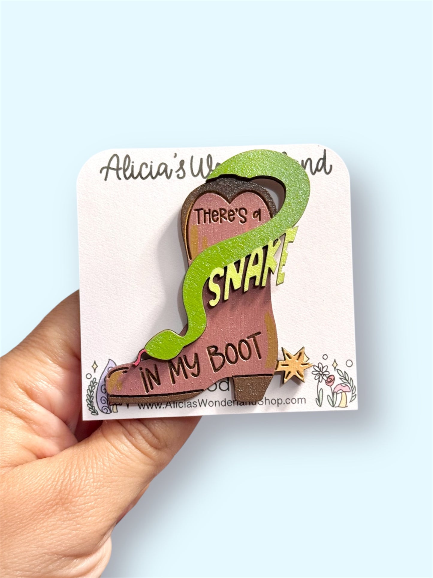Boot Wood Pin or Magnet