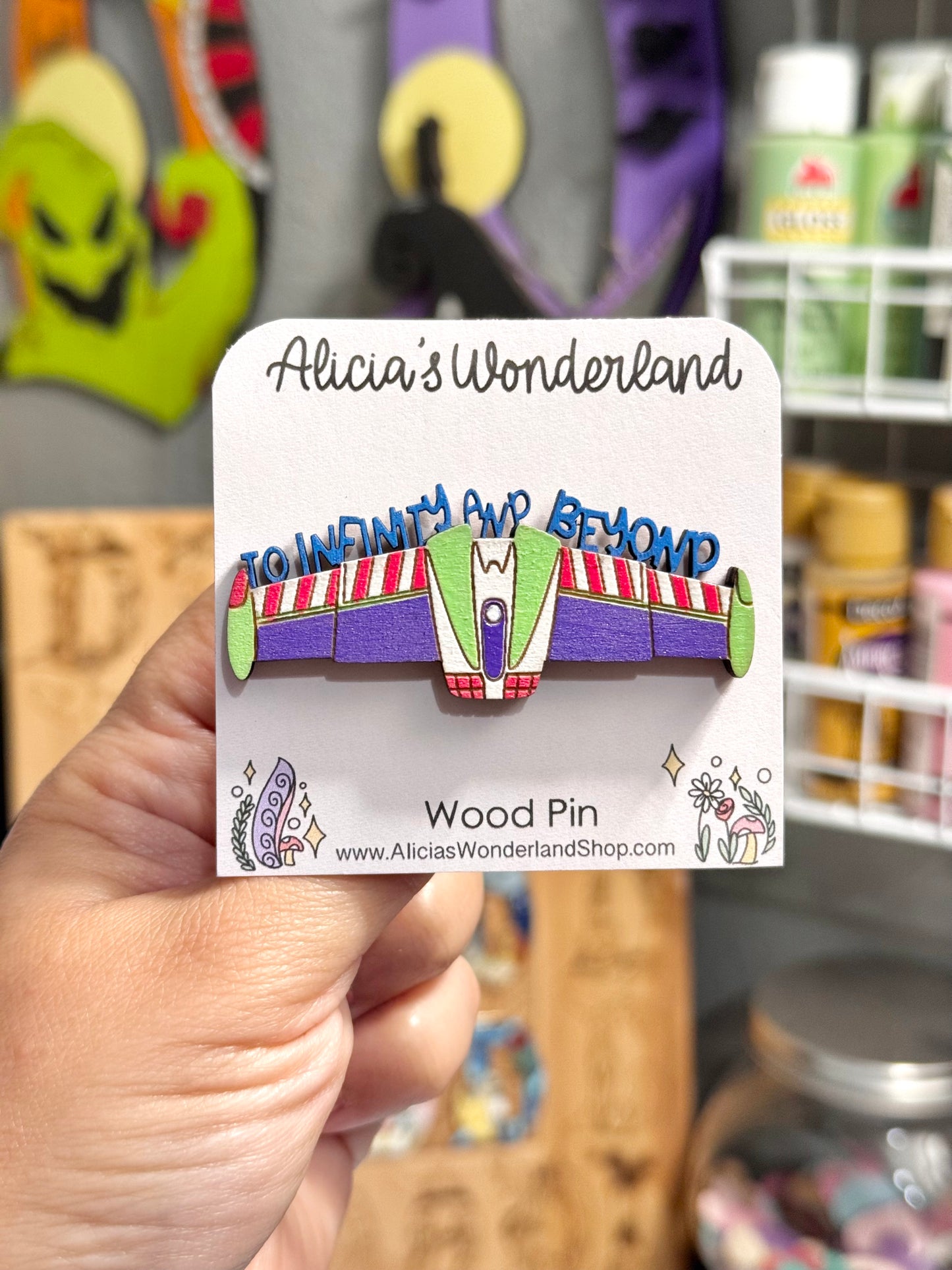 To Infinity Wood Pin or Magnet