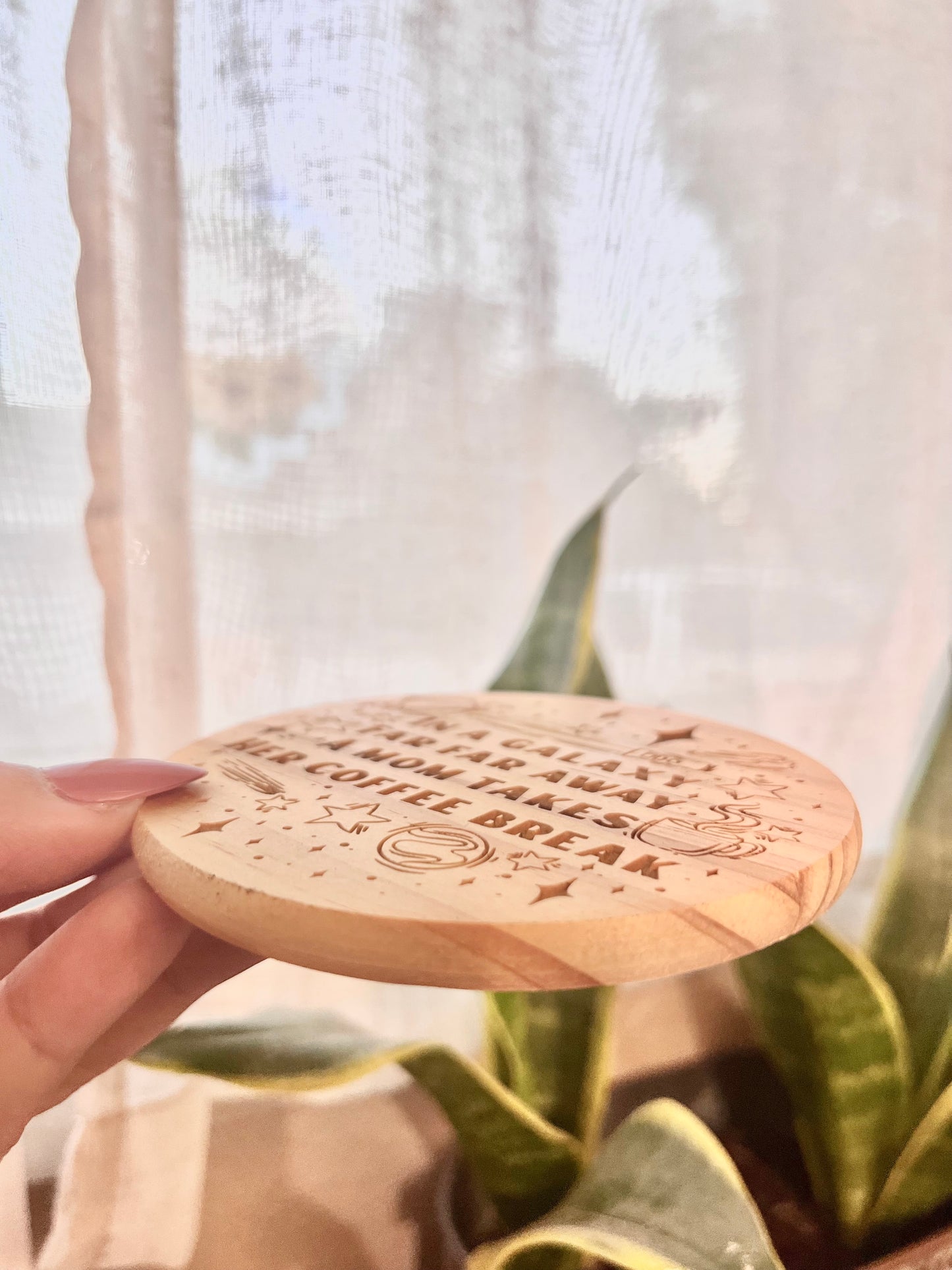 Mom’s Galaxy Break Wood Coasters