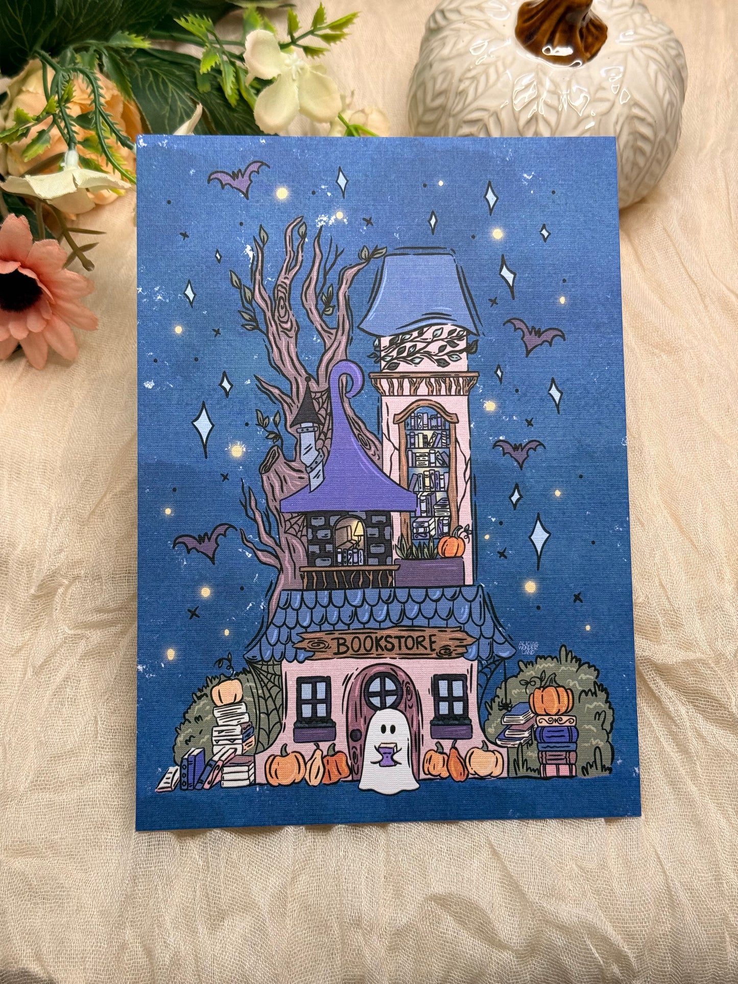 Spooky Bookstore Print
