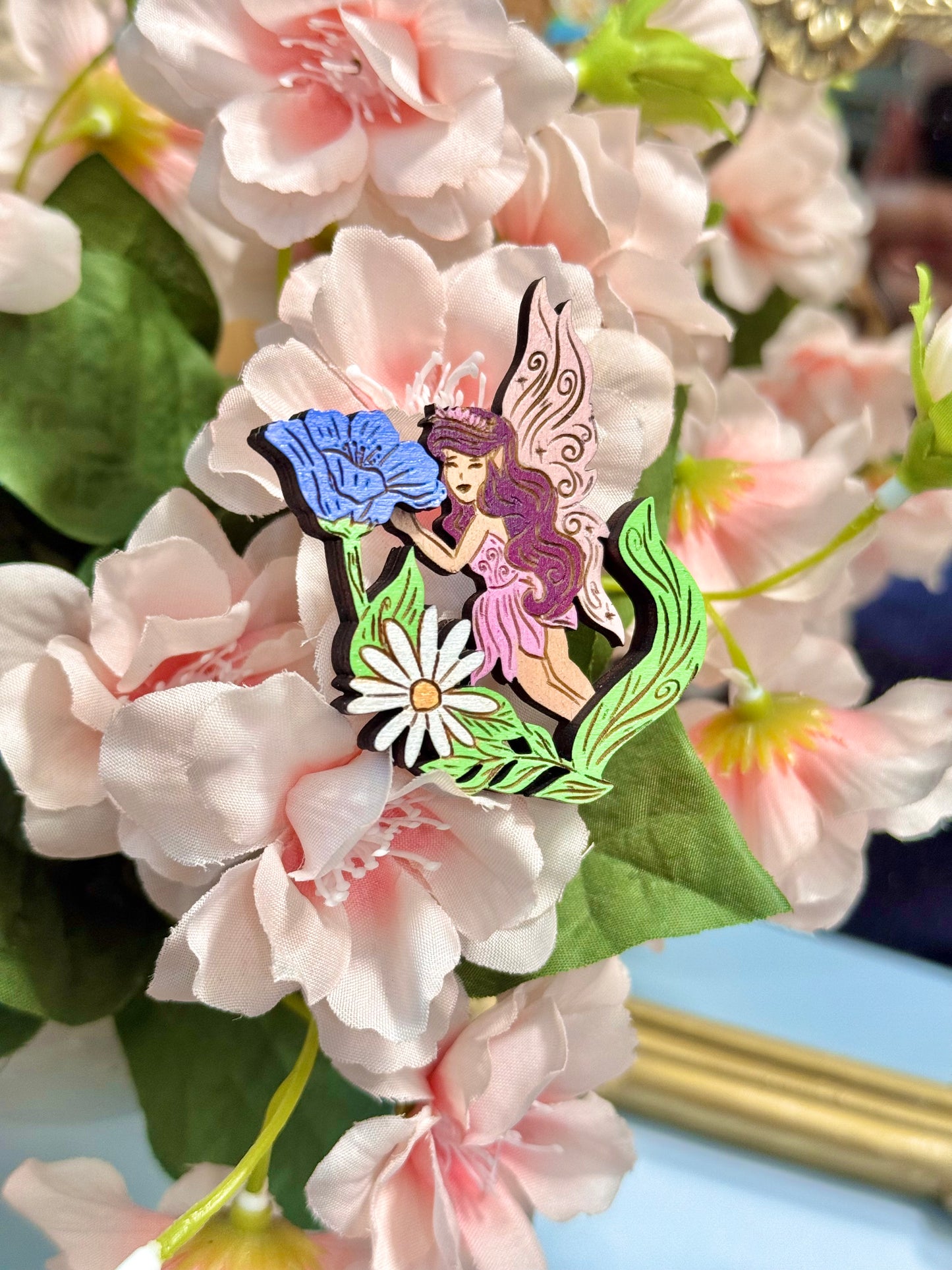 Flower Realm Fairy - Wood Pin or Magnet