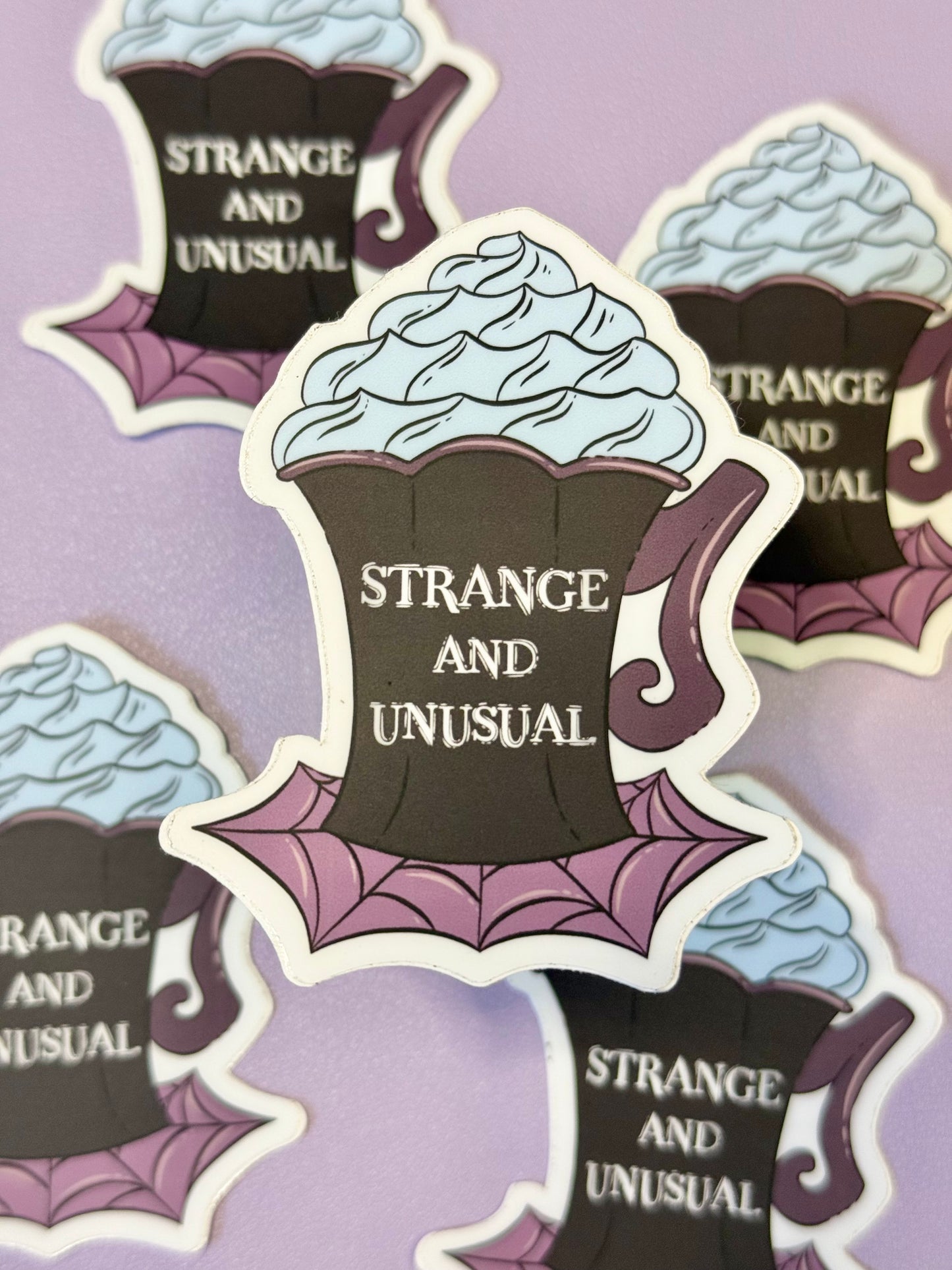 Strange & Unusual Spooky Mug Vinyl Sticker