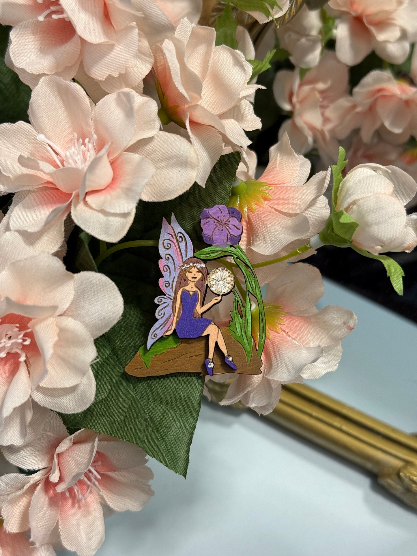 Enchanted Garden Fairy - Wood Pin or Magnet
