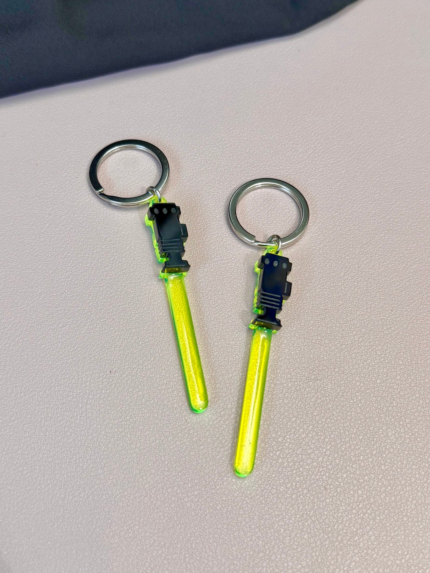 Neon Yellow Lightsaber Keychain