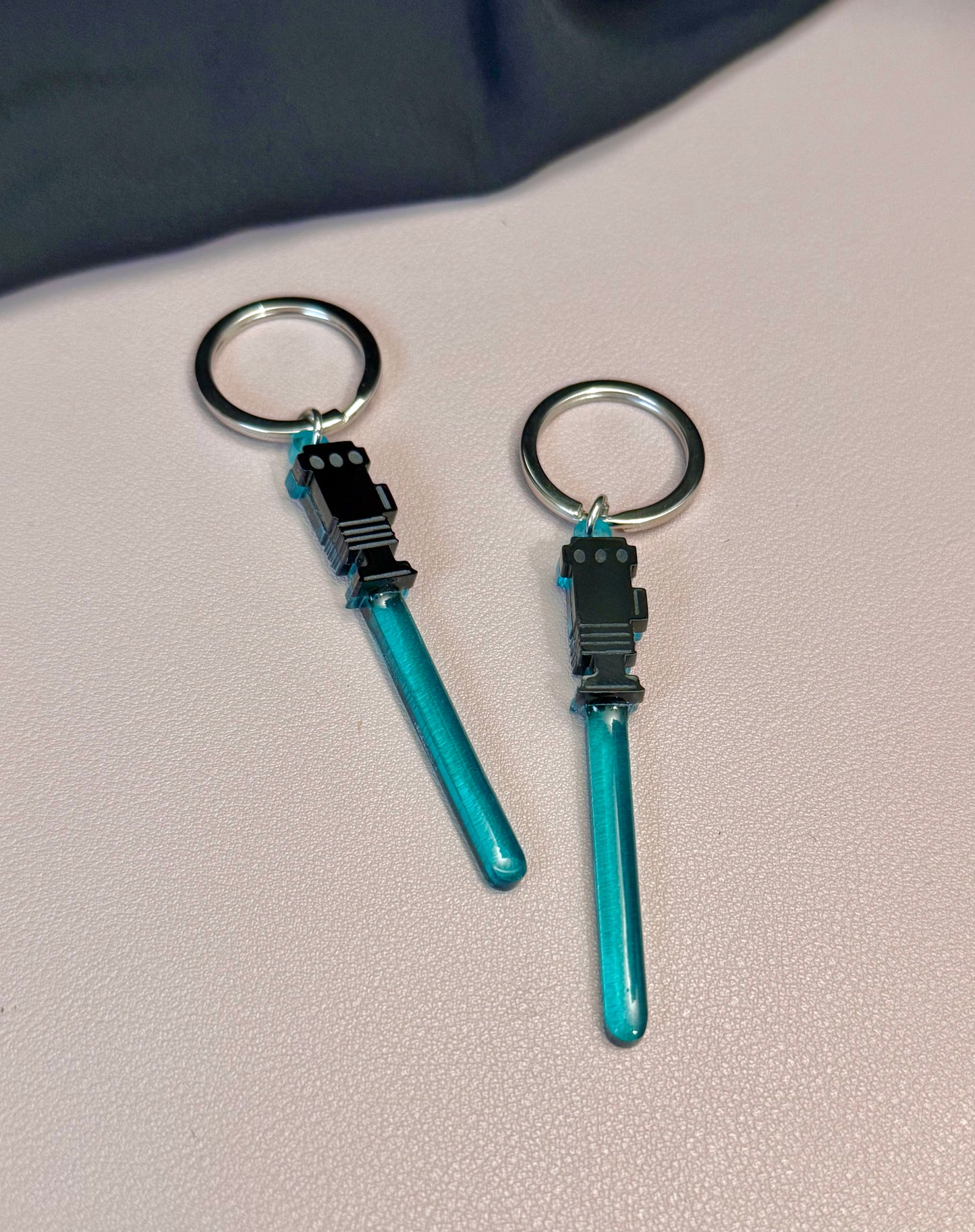 Teal Lightsaber Keychain
