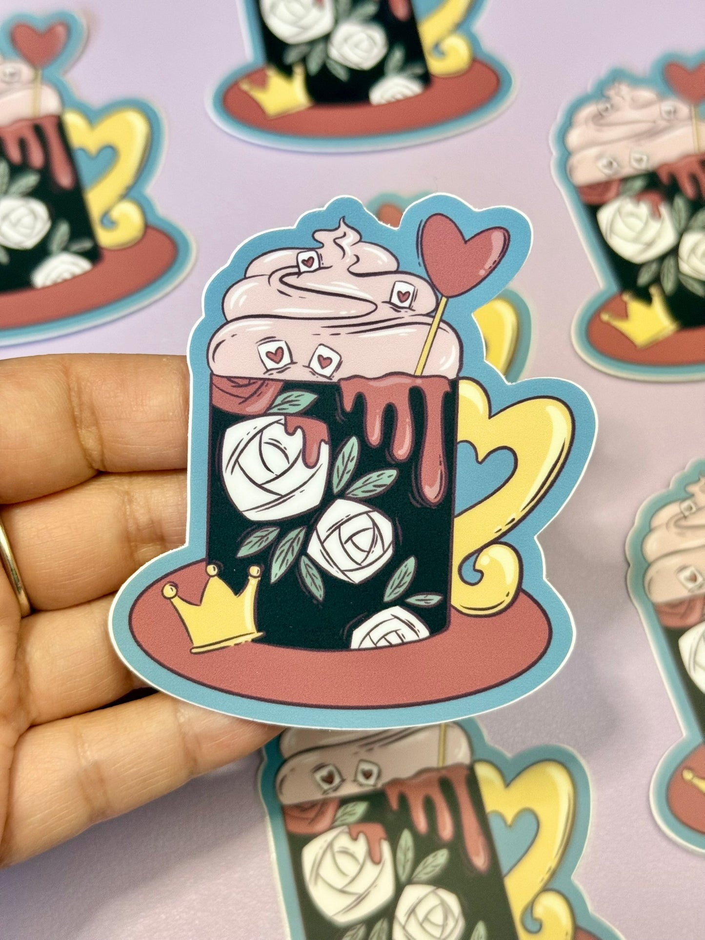 Red Queen Spooky Mug Sticker