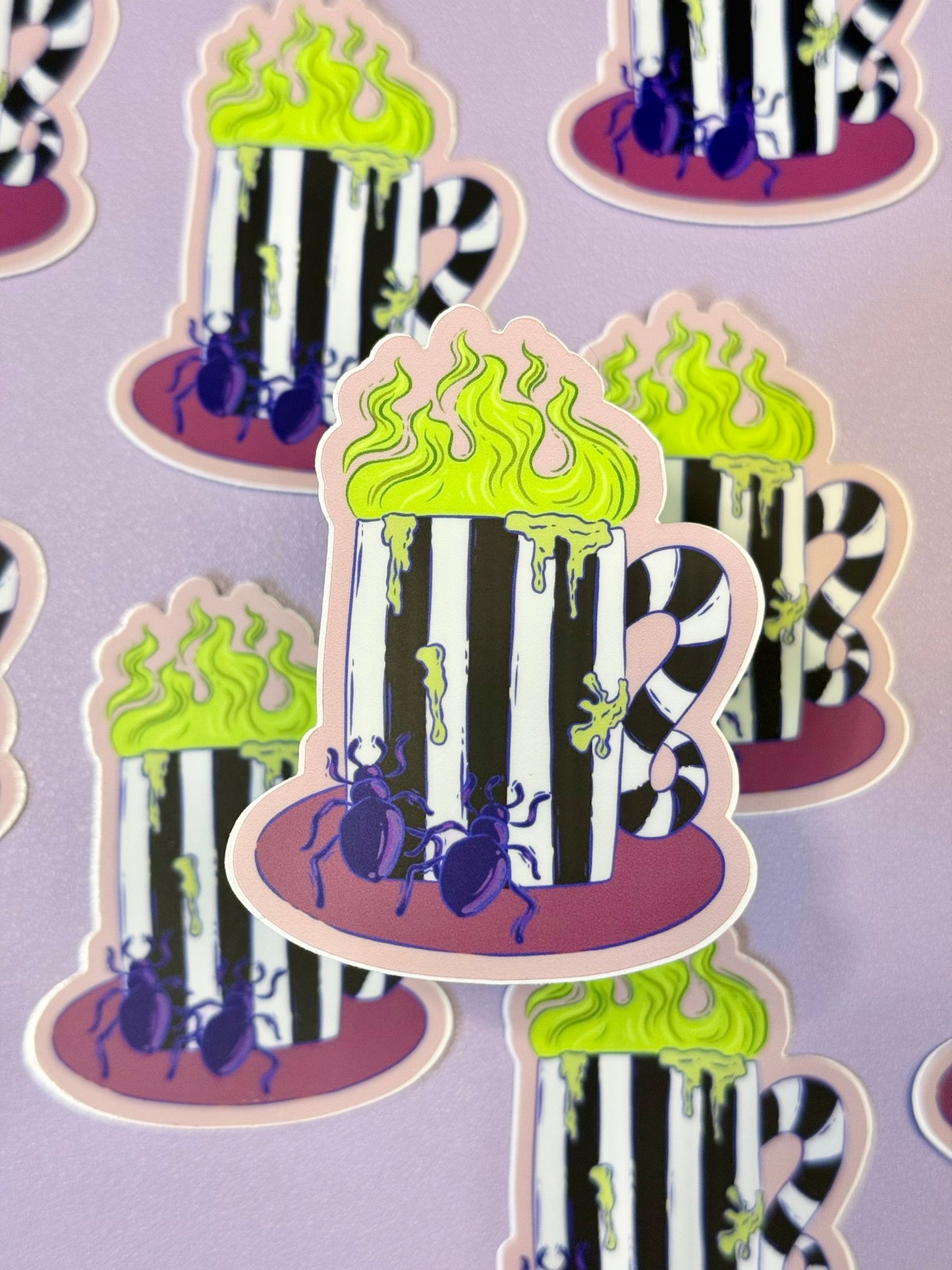 Beetle Spooky Mug Sticker