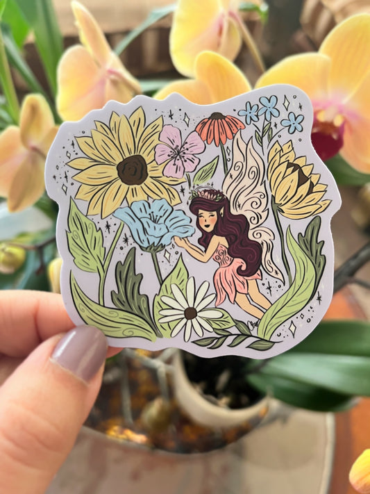 Flower Realm Fairy Vinyl Sticker