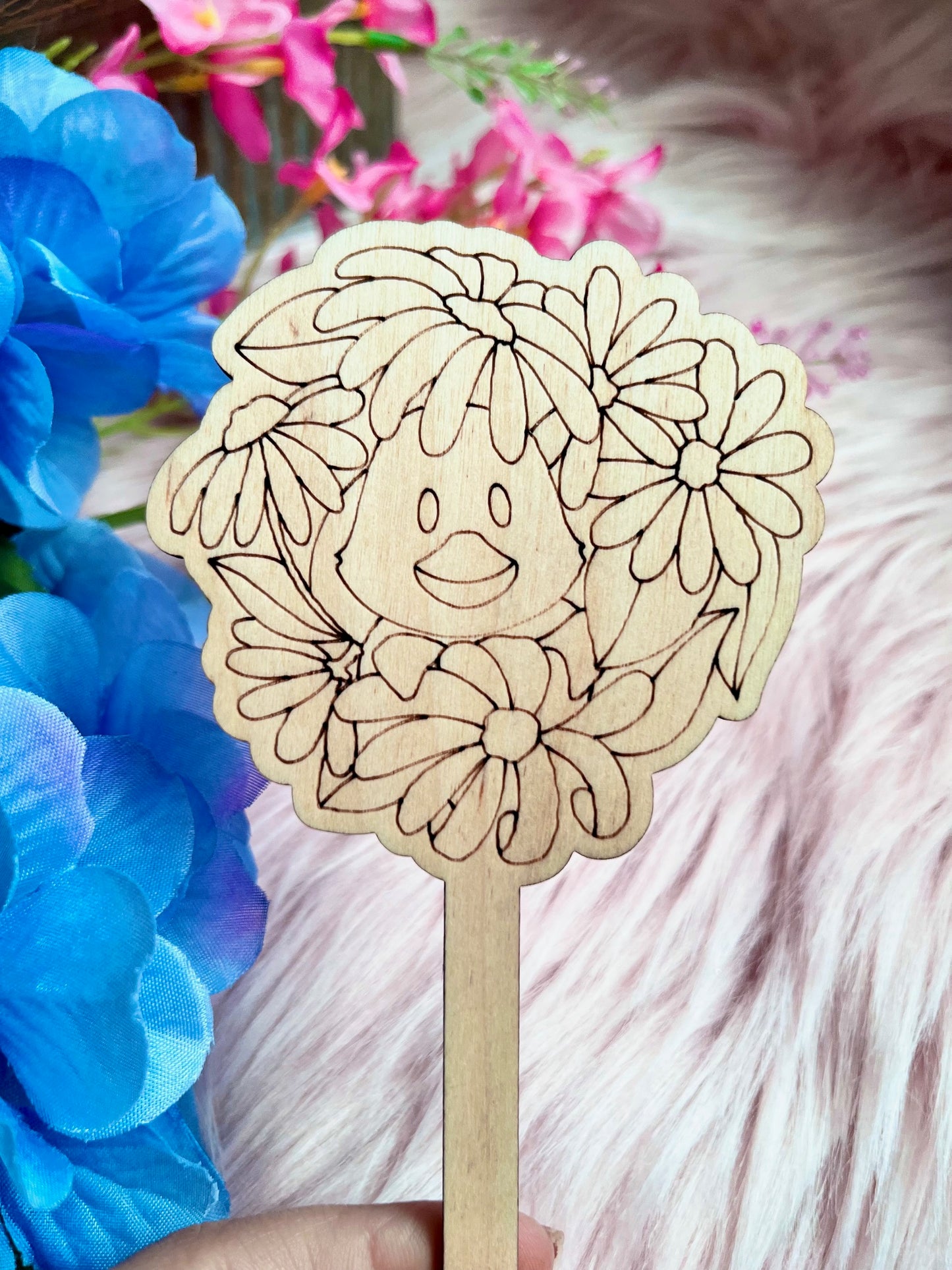 Duckling Wood Plant Stake