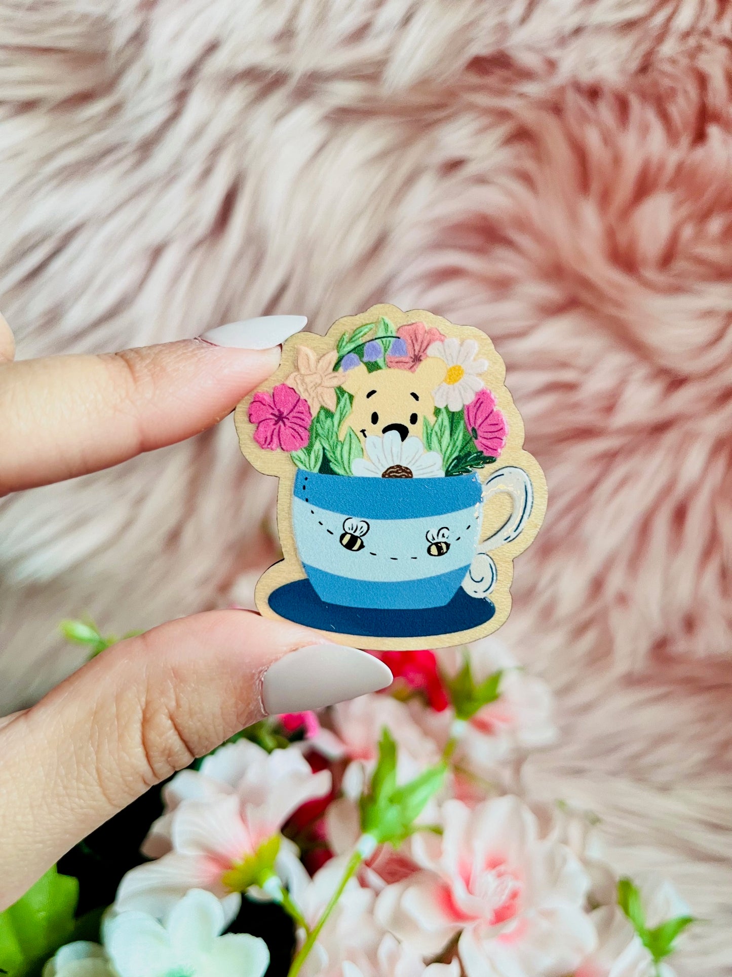 Hunny Bear Wood Pin