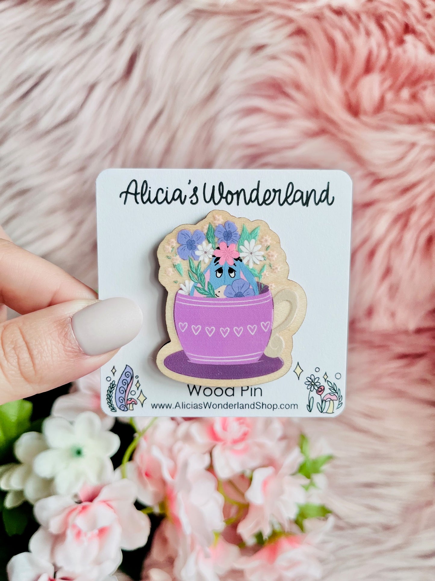 Spring Buddy Wood Pin