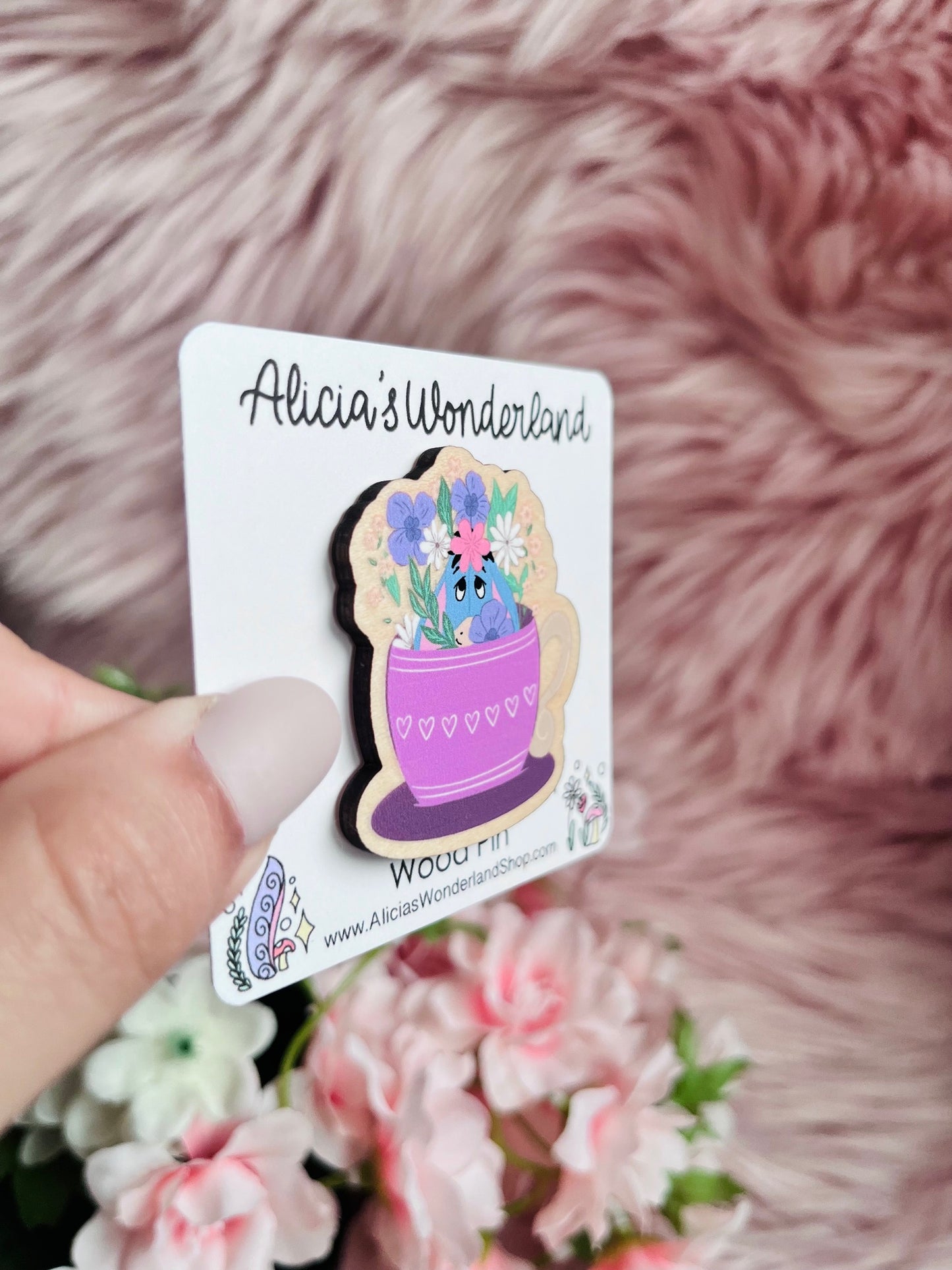 Spring Buddy Wood Pin