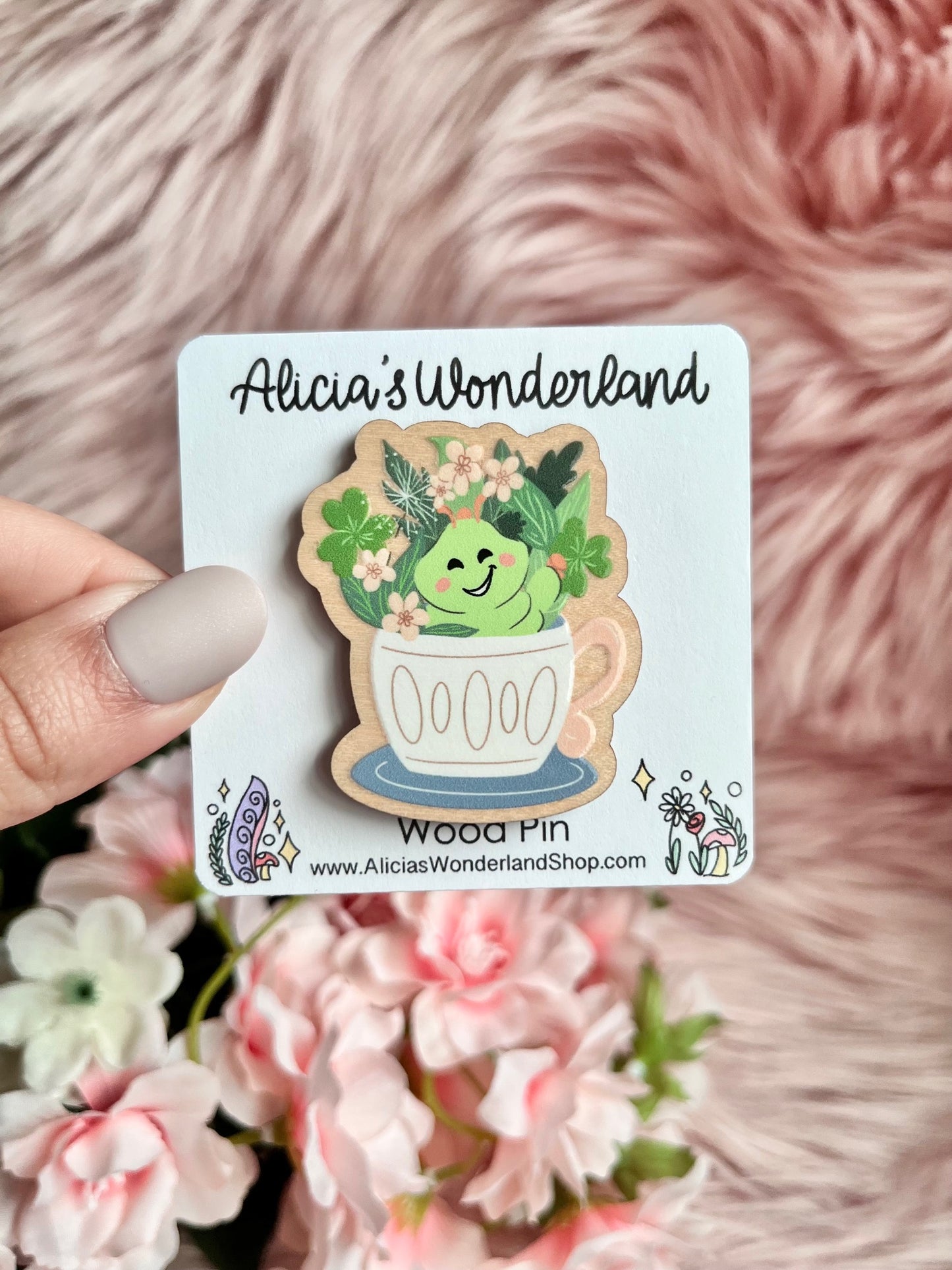 Hungry Caterpillar Wood Pin