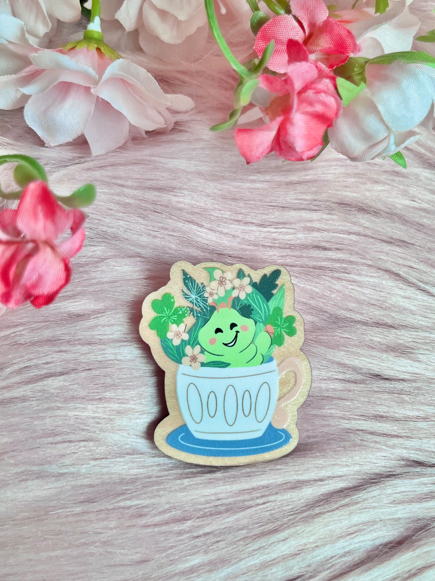 Hungry Caterpillar Wood Pin