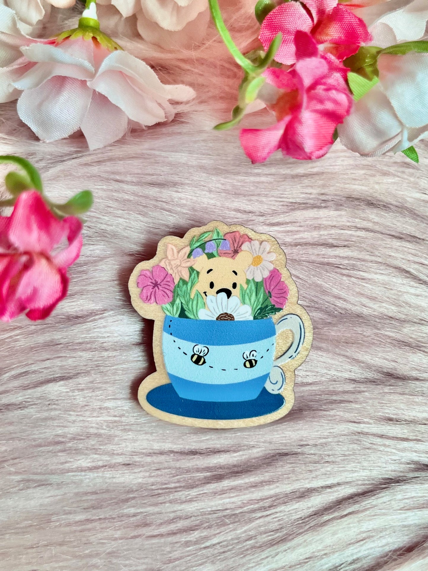 Hunny Bear Wood Pin