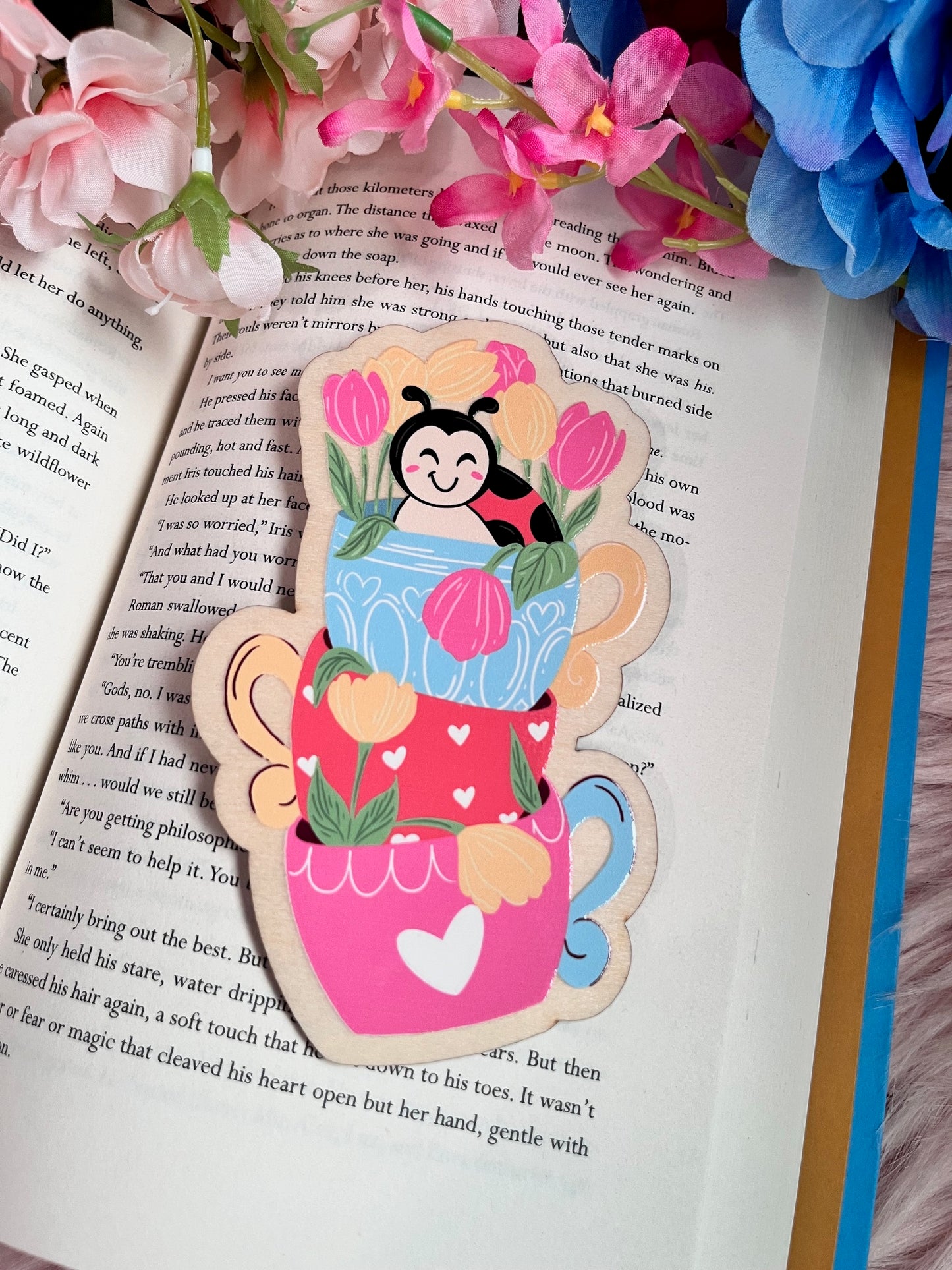 Lady Bug Wood Bookmark