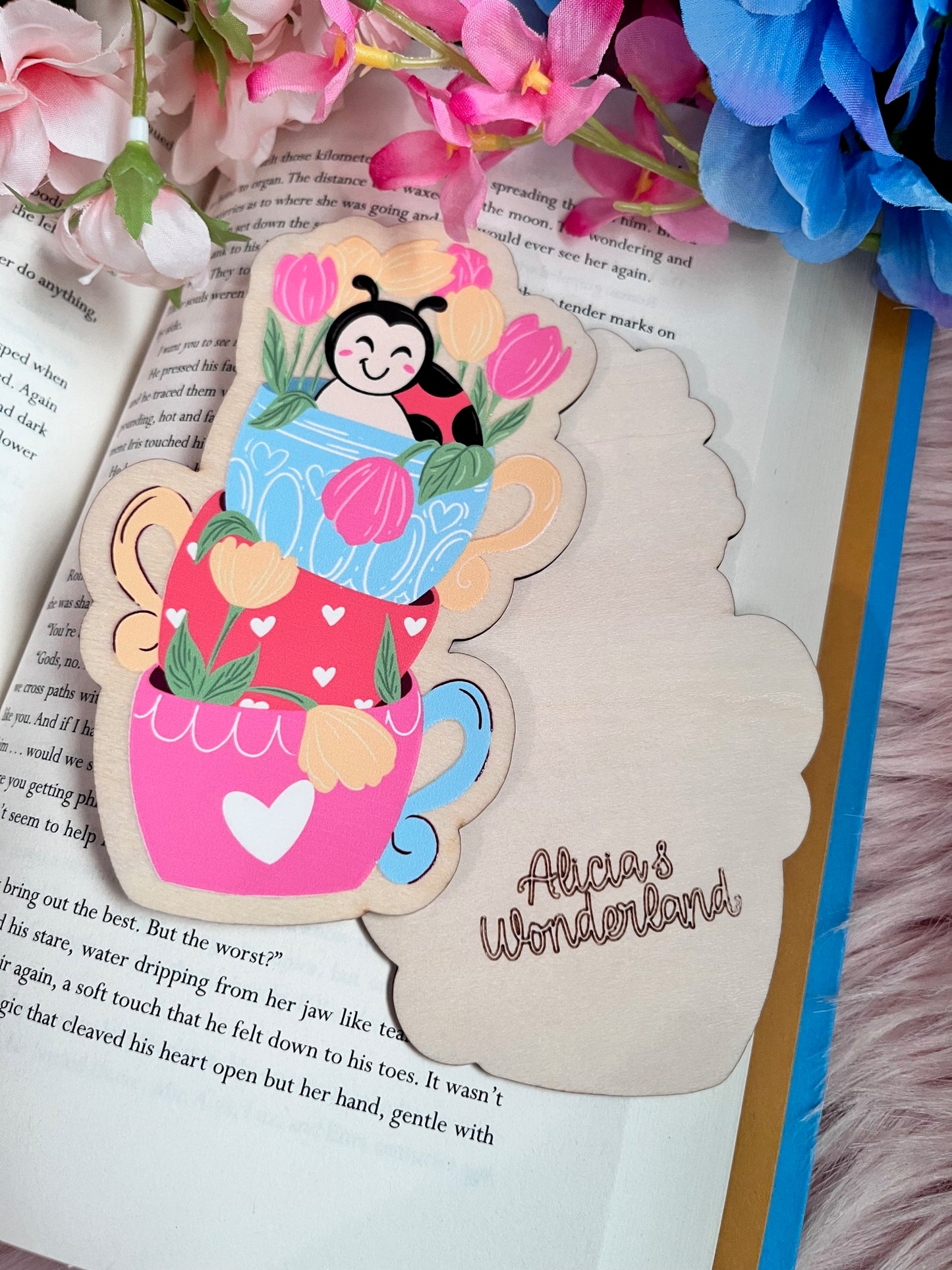 Lady Bug Wood Bookmark