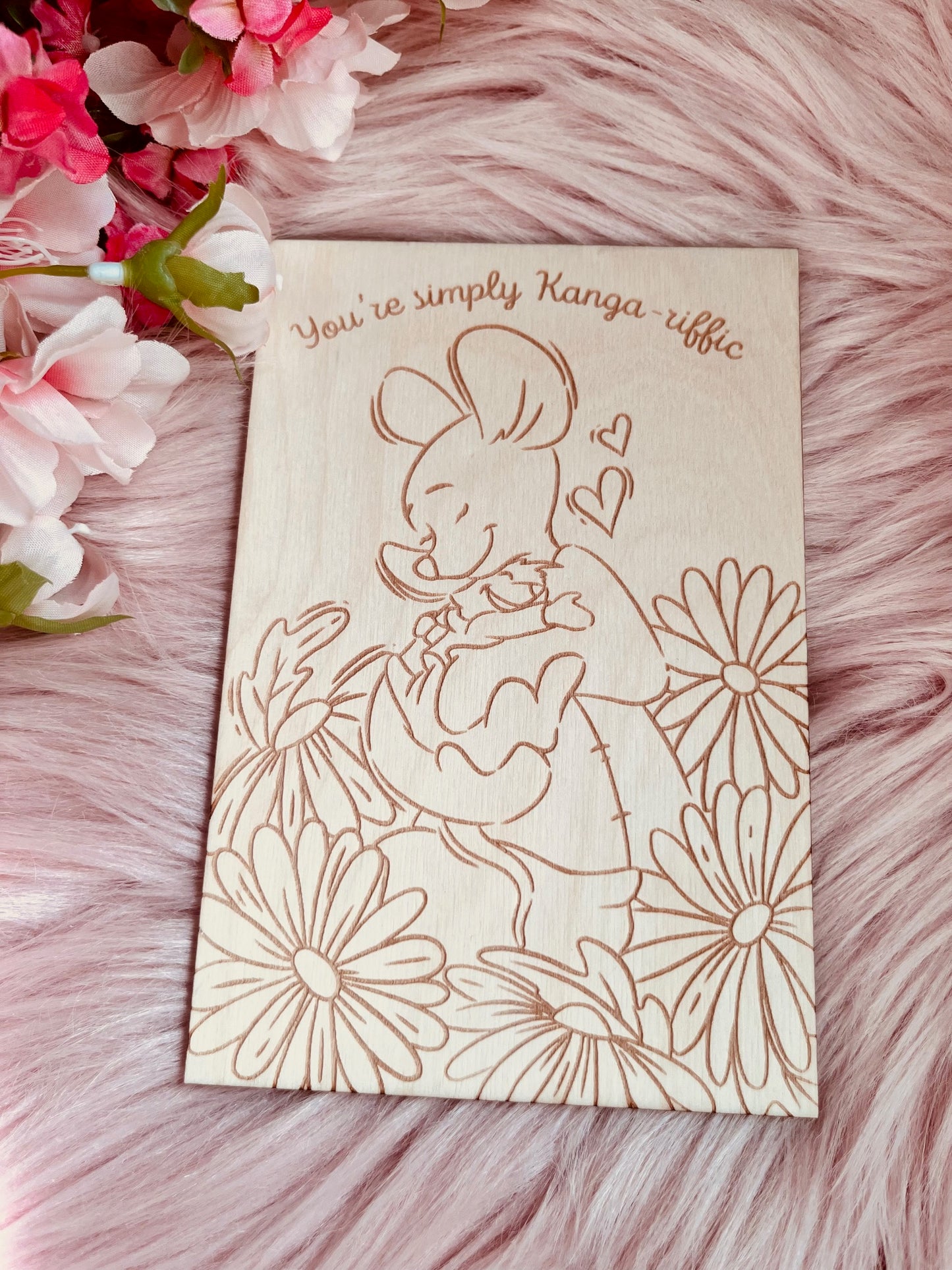 Kanga-riffic Mom Wood Greeting Card