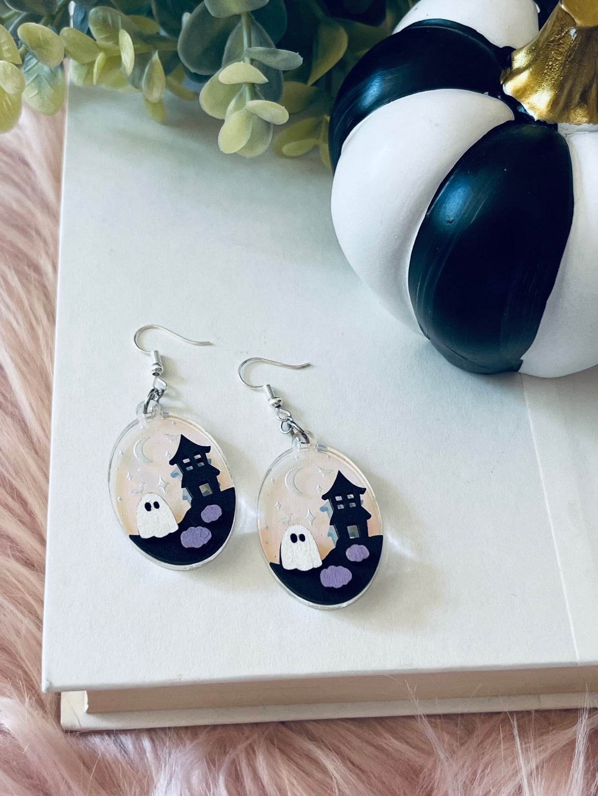 Spooky House Iridescent Earrings