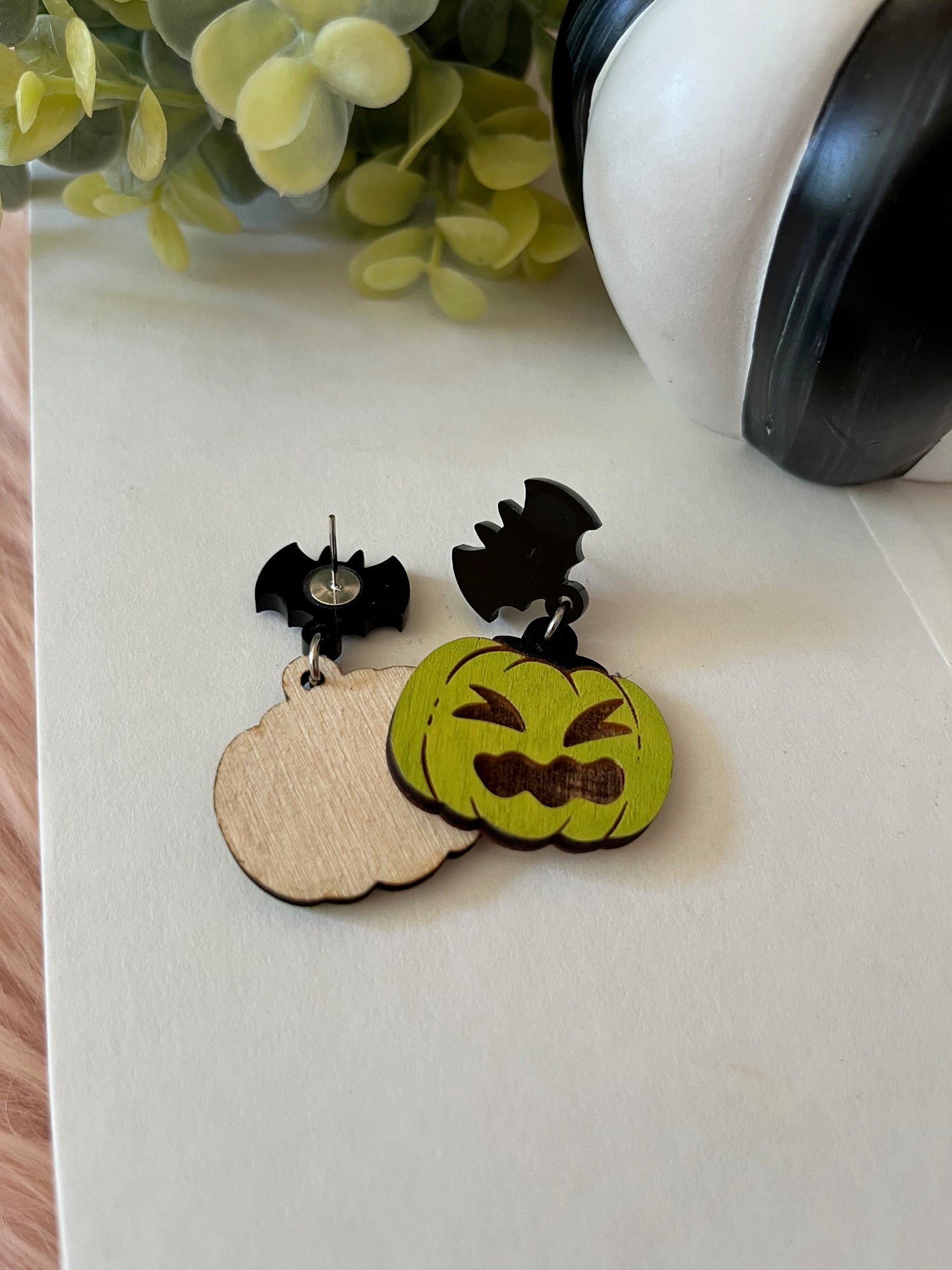Green Pumpkin Expression Earring