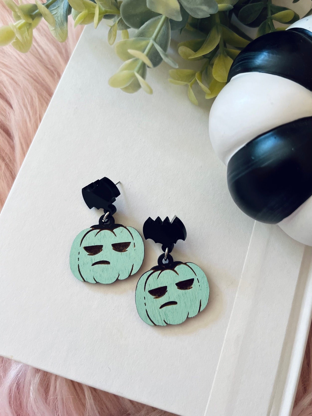 Aqua Pumpkin Expression Earring