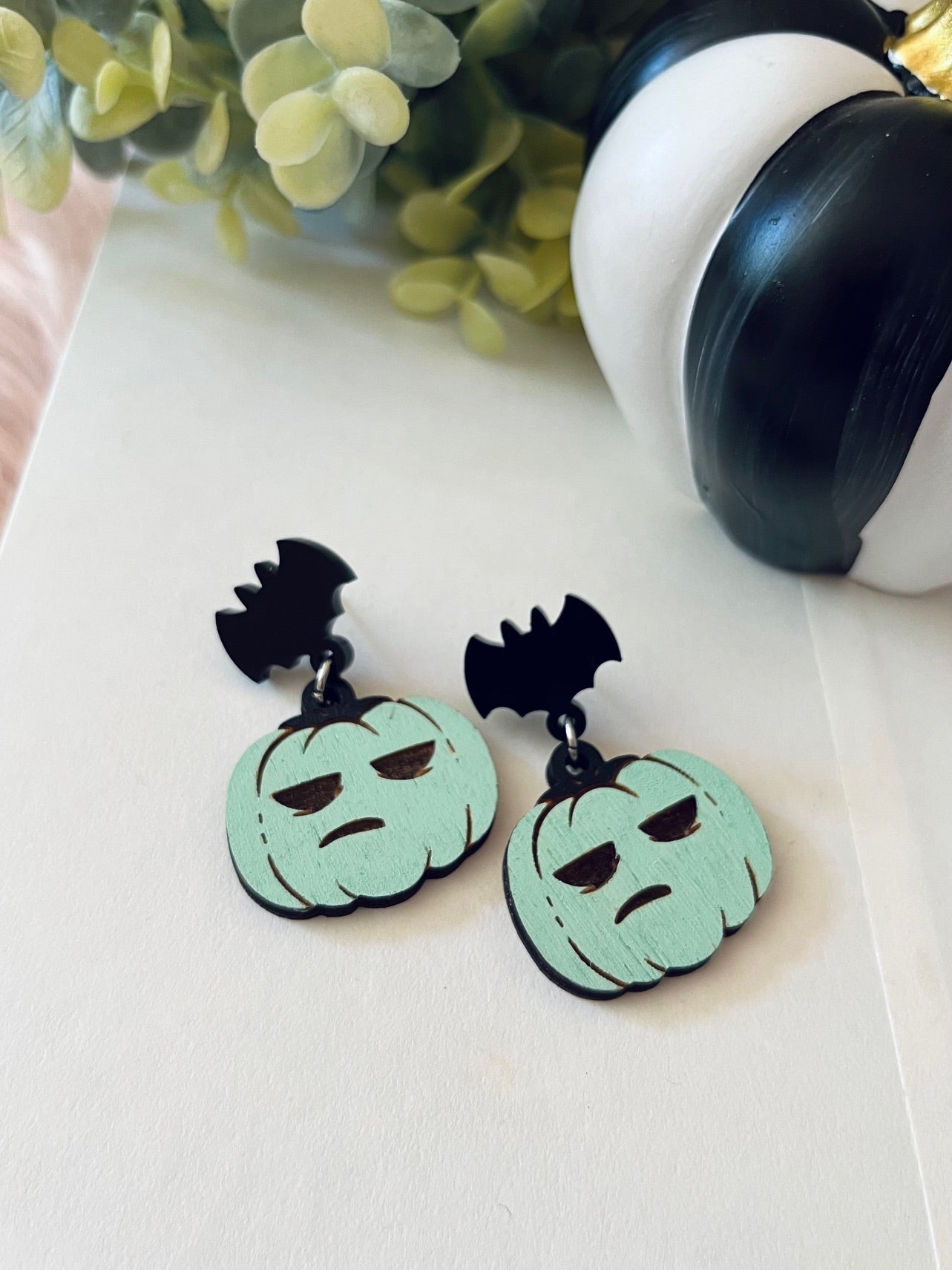 Aqua Pumpkin Expression Earring
