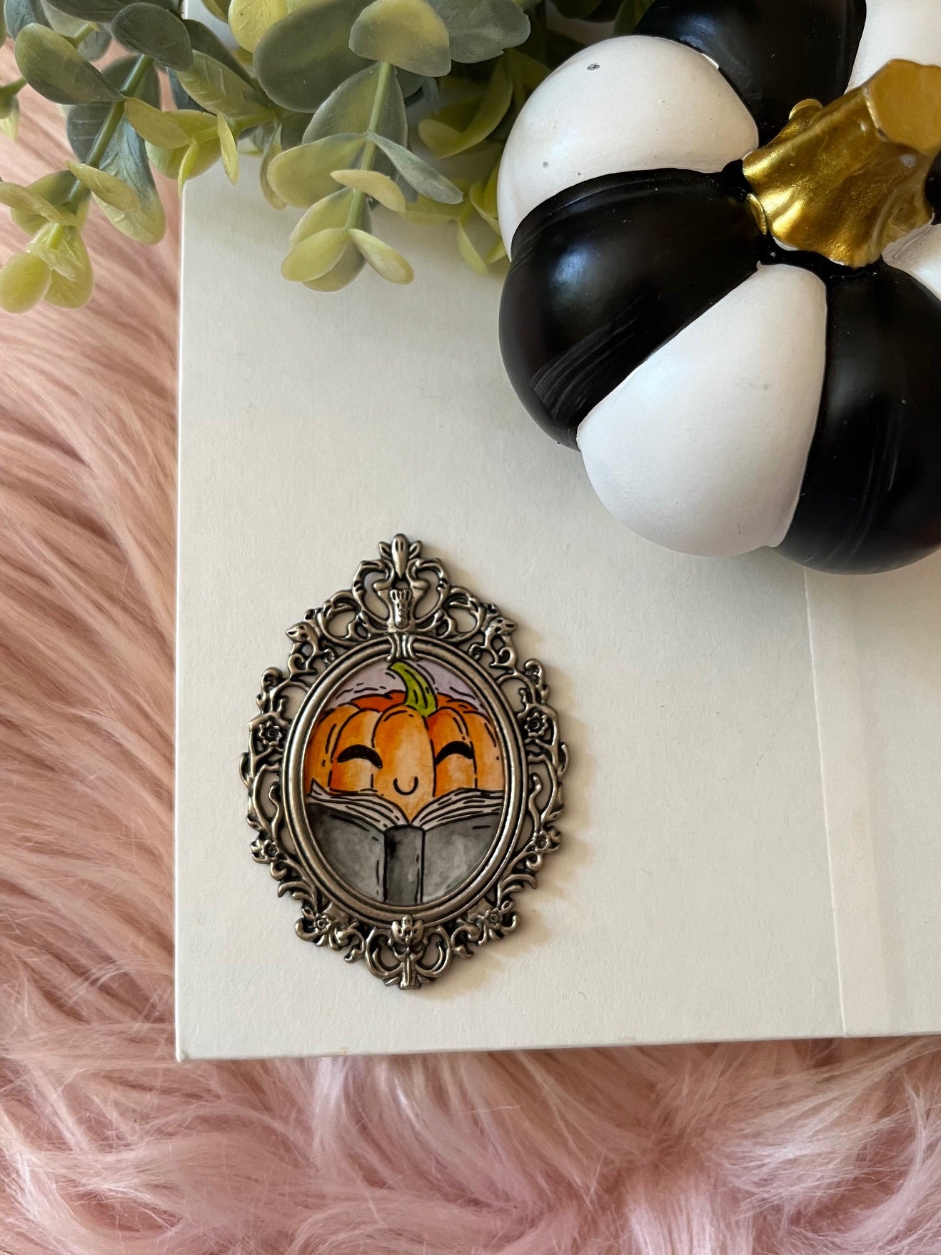 Pumpkin Reading Mini Painting