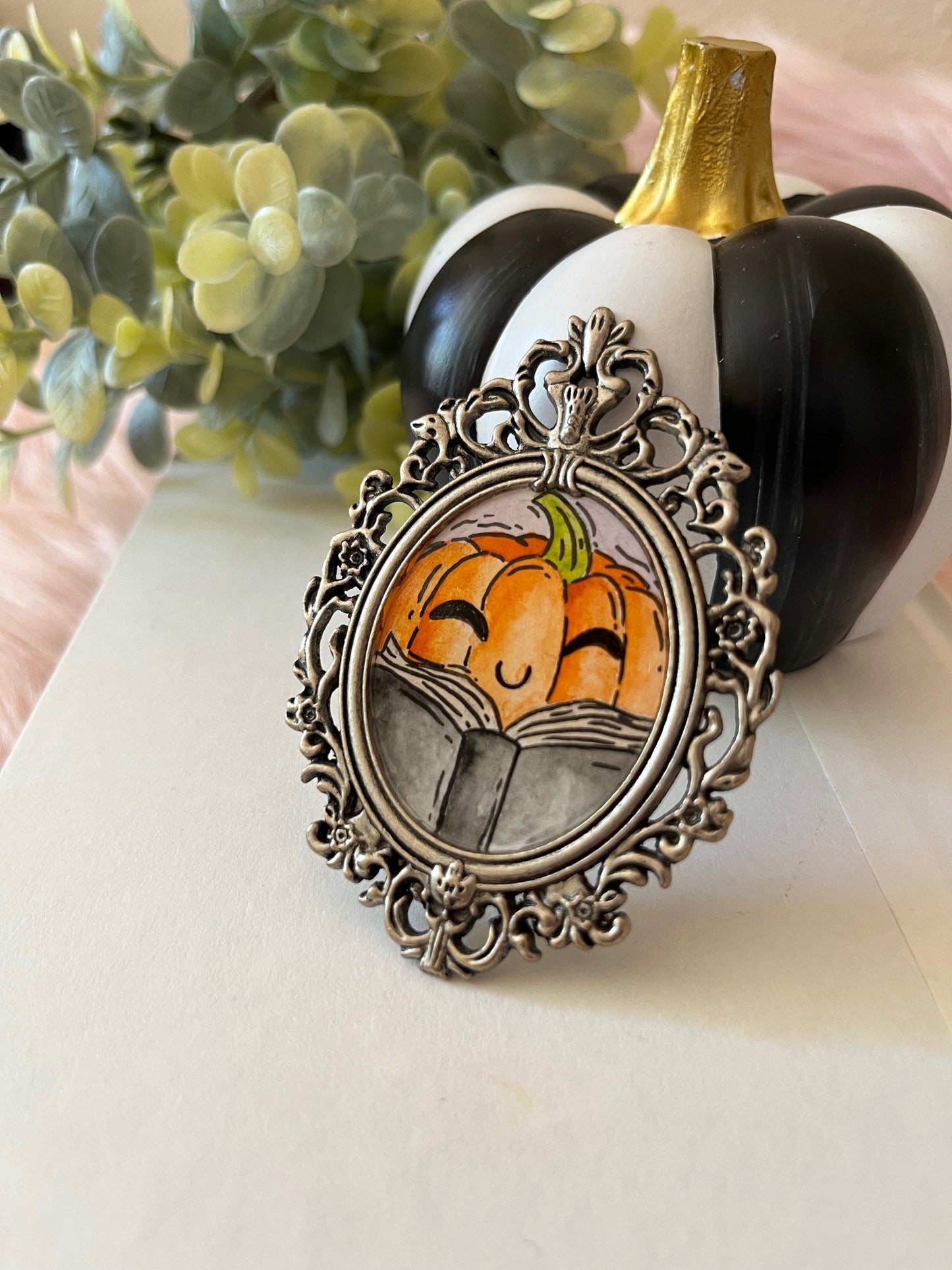 Pumpkin Reading Mini Painting