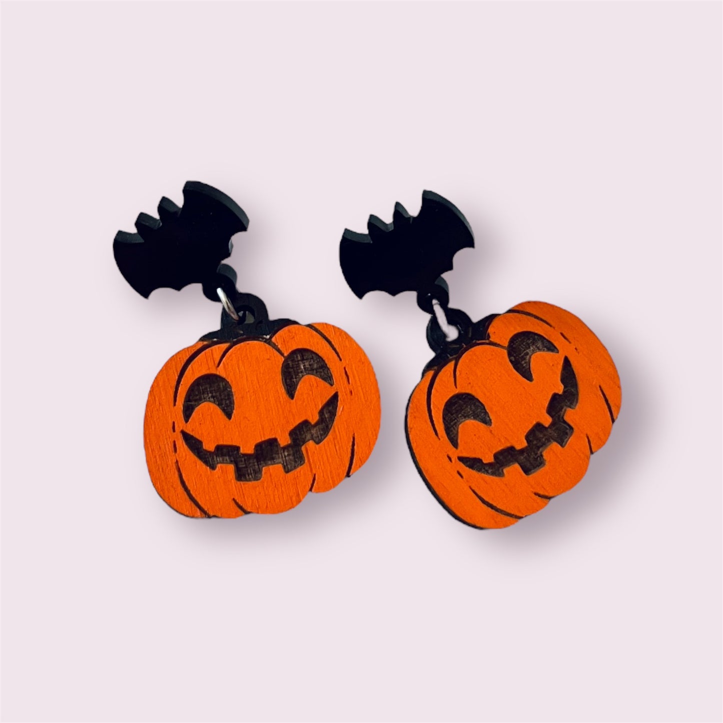 Orange Pumpkin Expression Earring