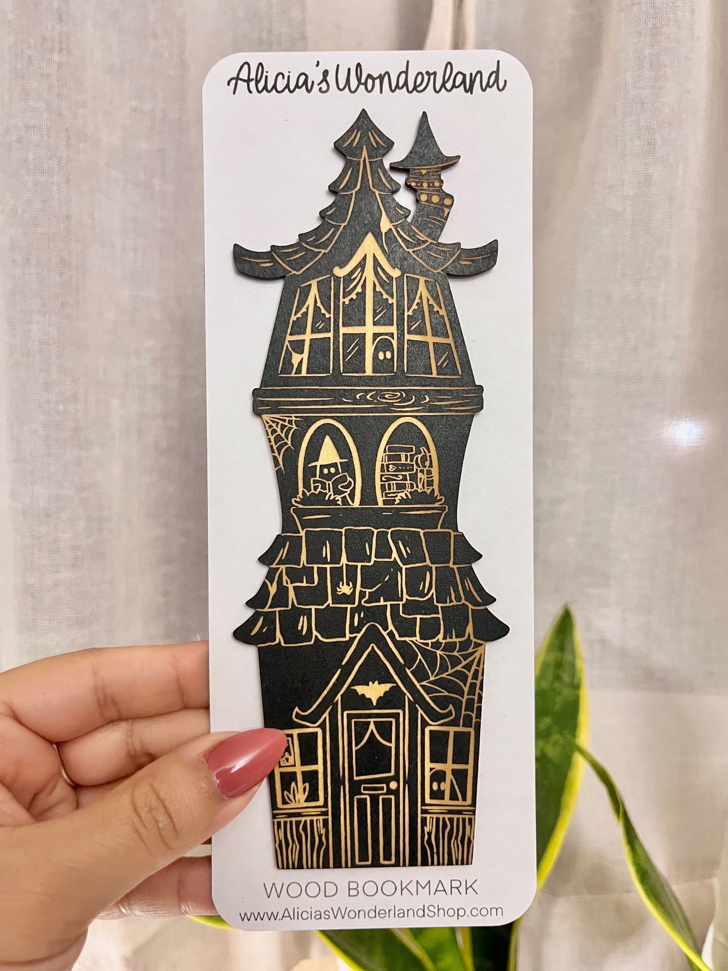 Haunted House Wood Bookmark