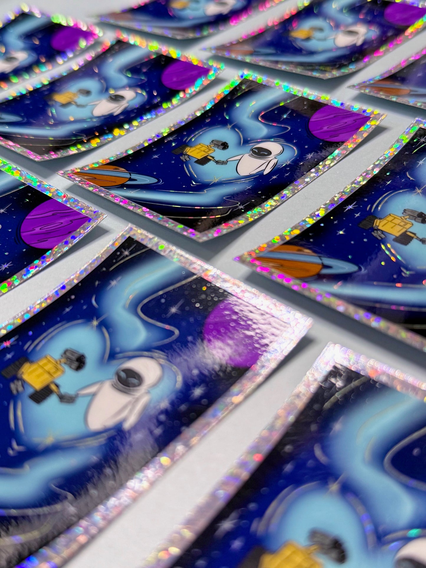 Space Romance Glitter Sticker