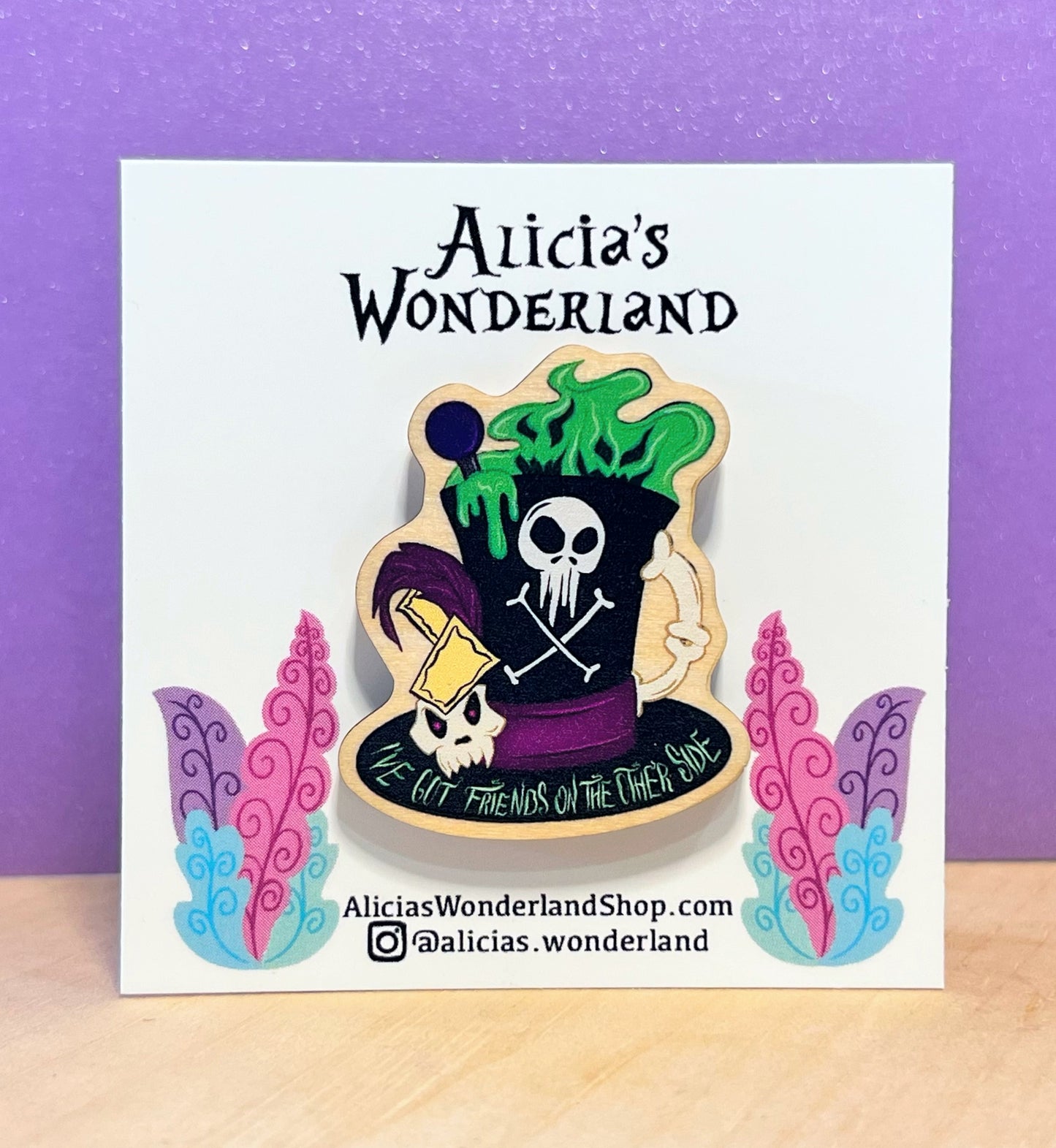 Villain Spooky Mug Wood Pin