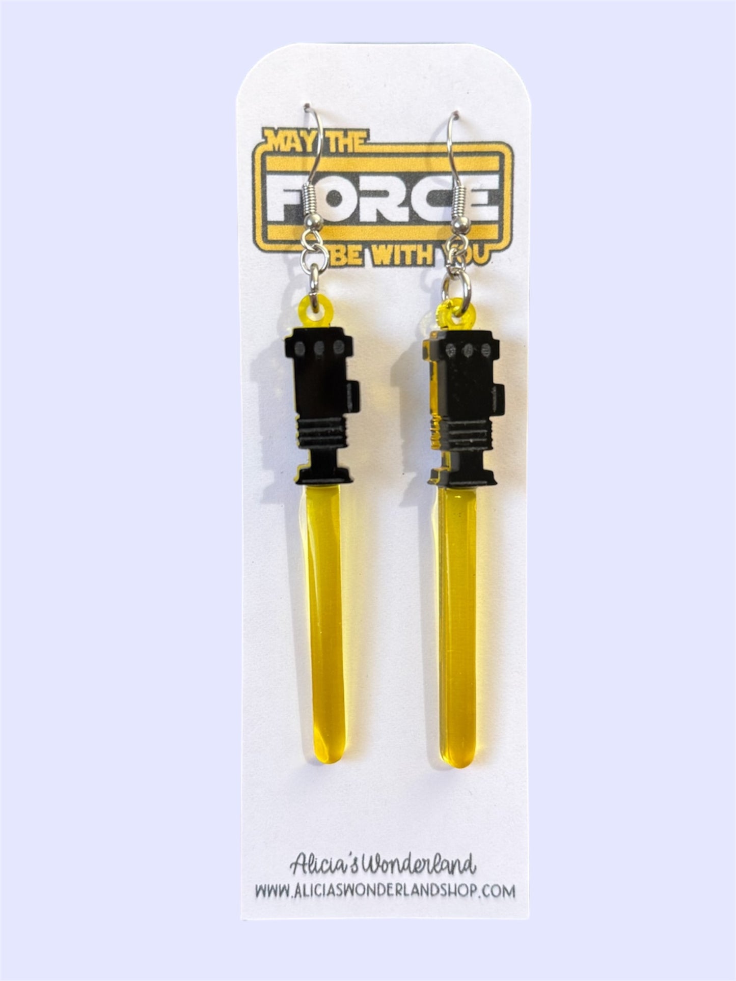 Yellow Lightsaber Earrings