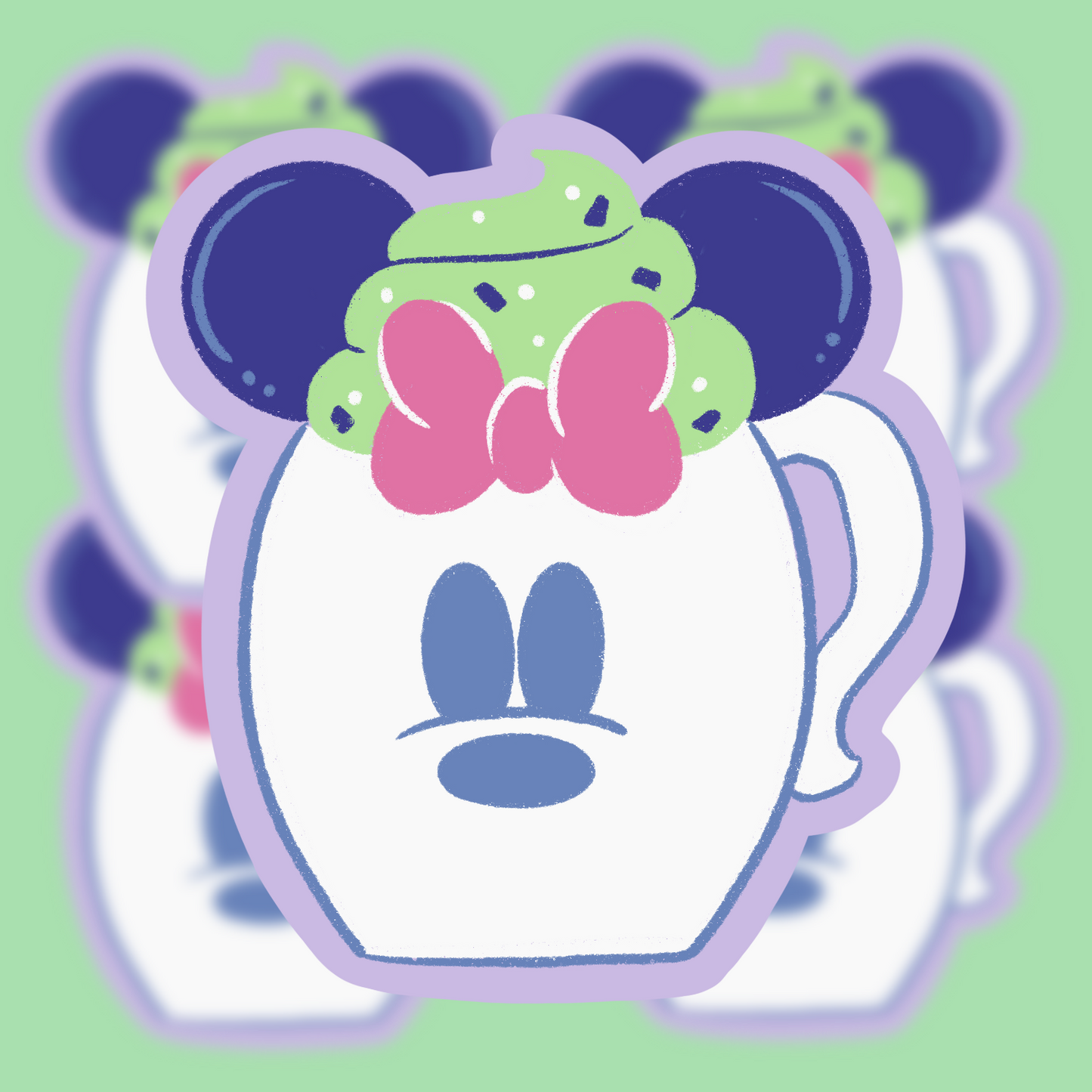 Spooky Ghost Mug Vinyl Sticker