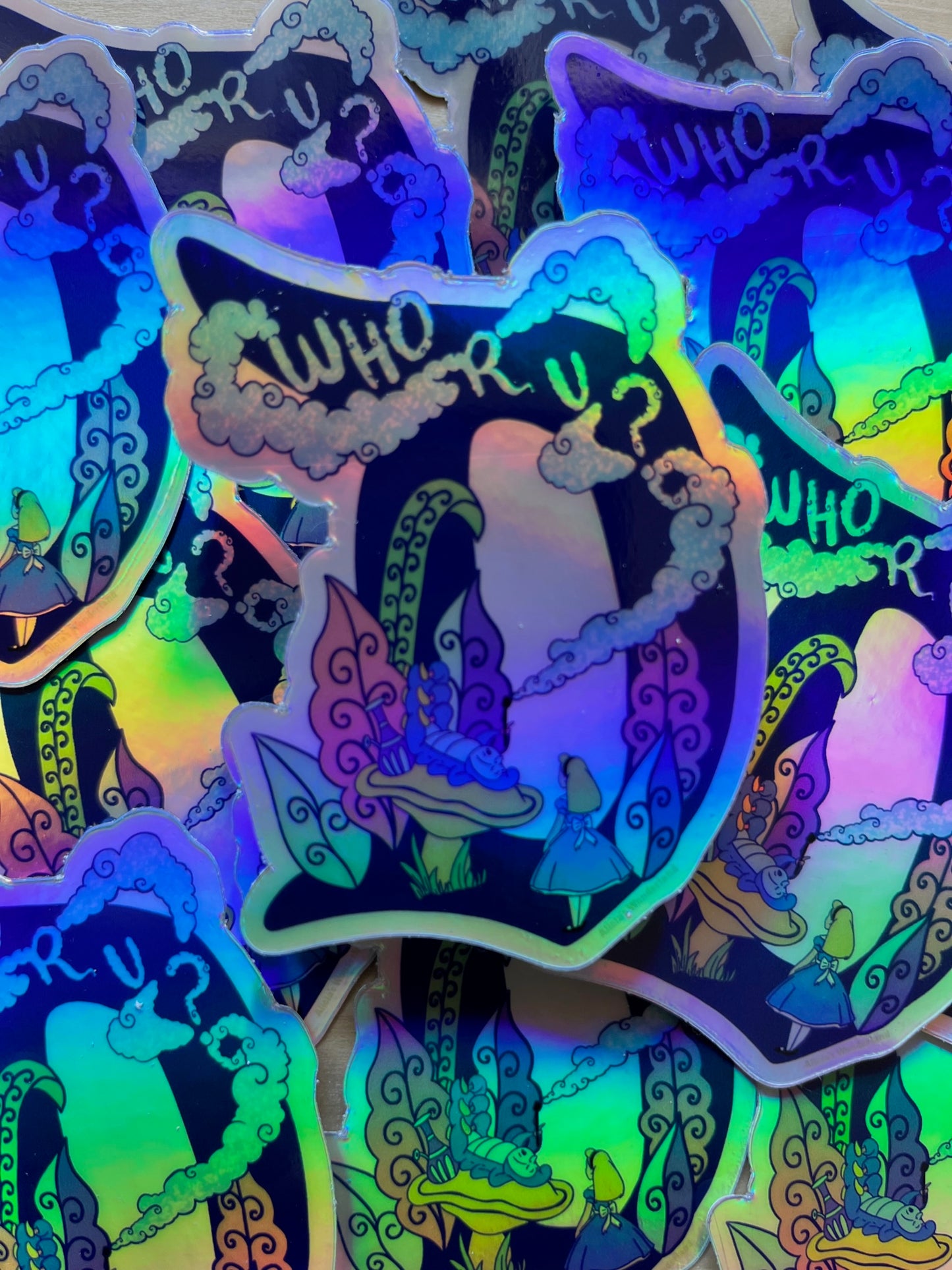 Who R U? Holographic Vinyl Sticker