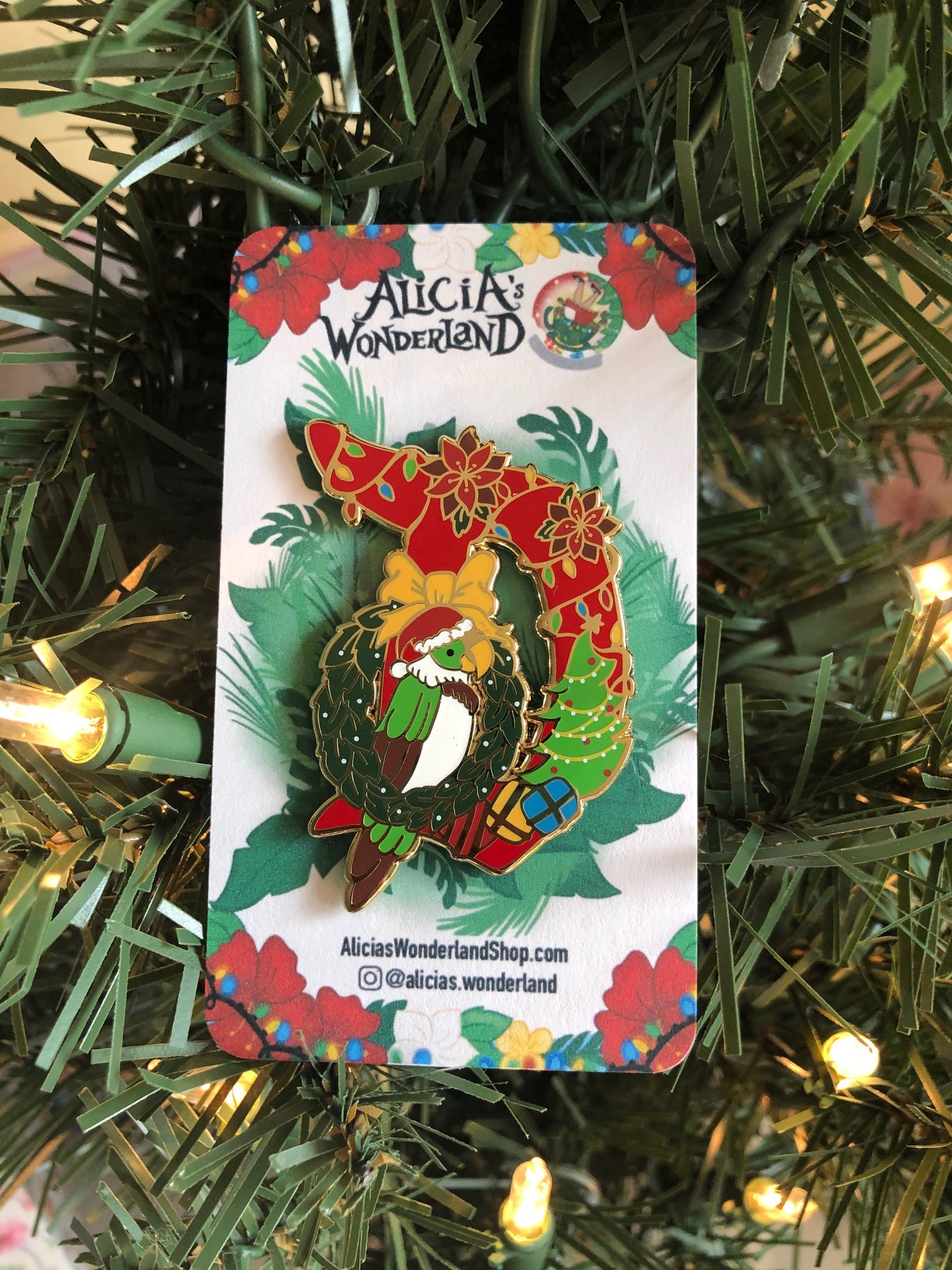 Xmas Tiki Bird Enamel Pin