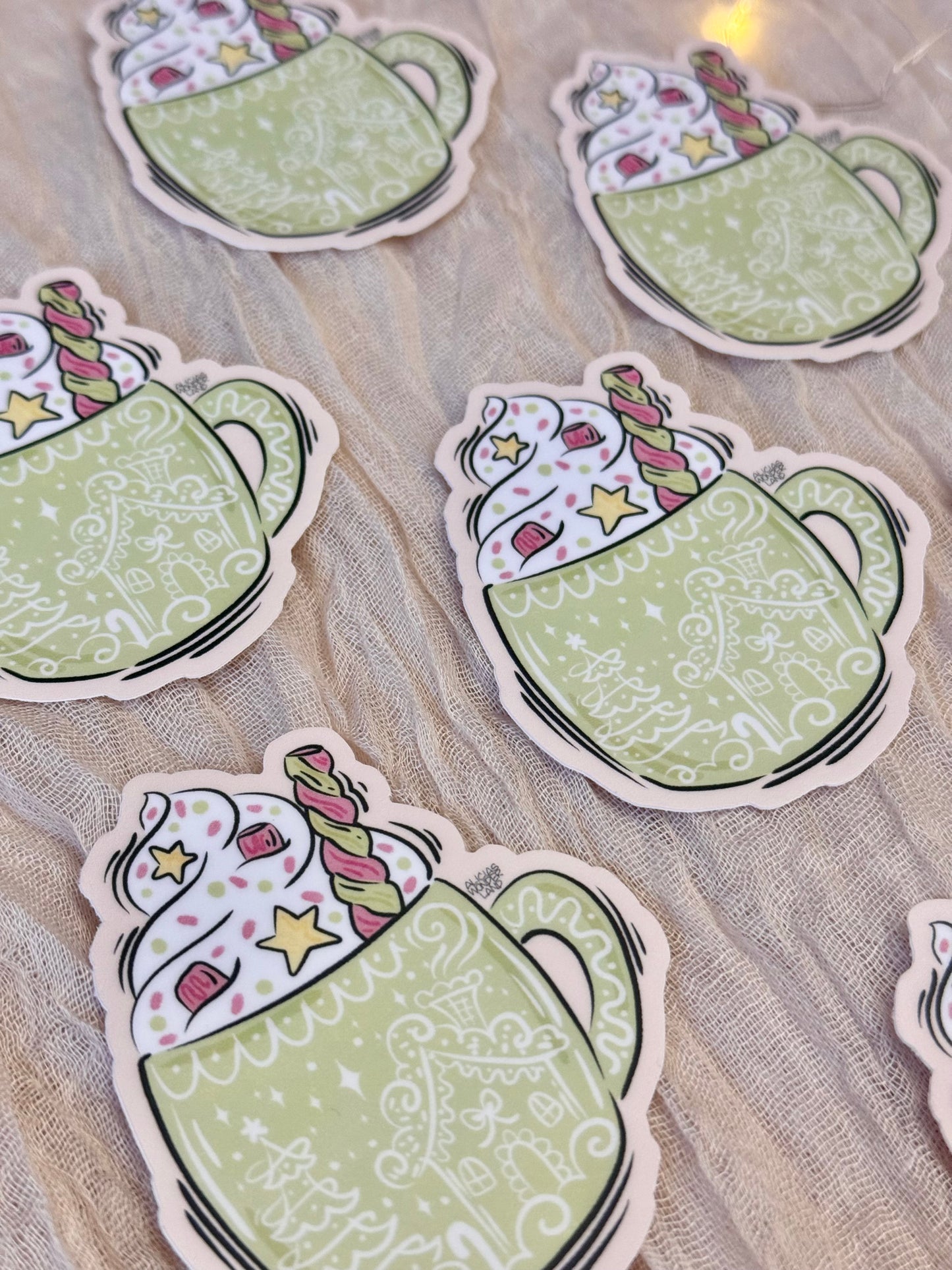 Mint Green Xmas Mug Sticker