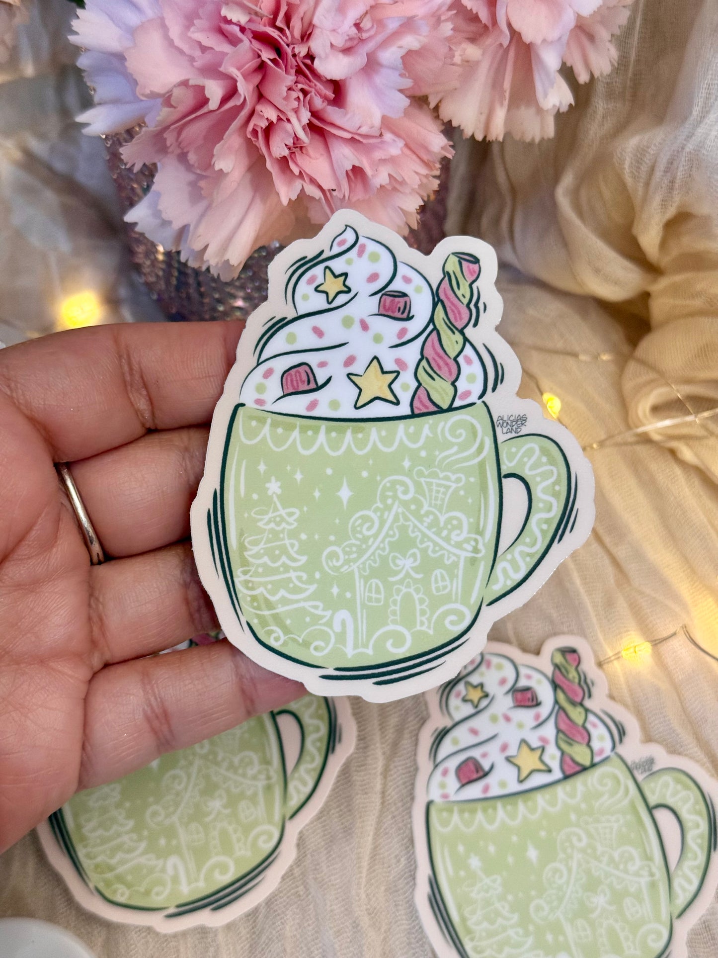 Mint Green Xmas Mug Sticker