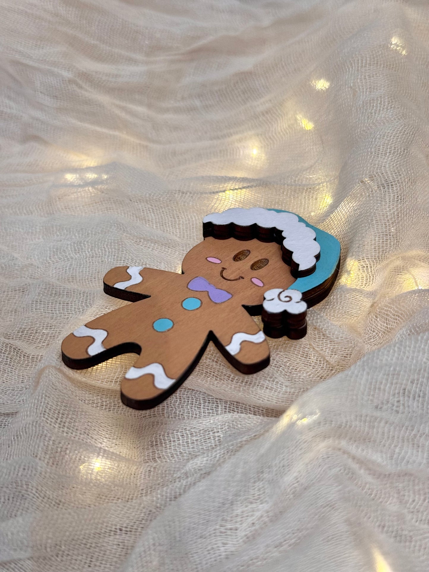 Gingerbread Wood Pin