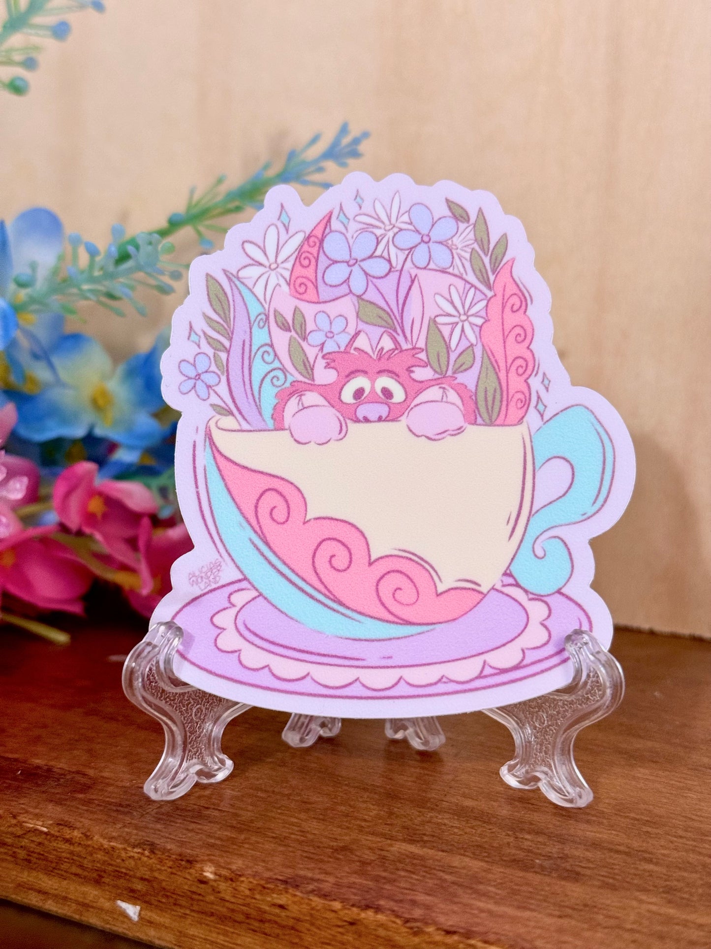 Mad Cat Tea Sticker | Teacup Buddies