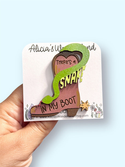 Boot Wood Pin or Magnet