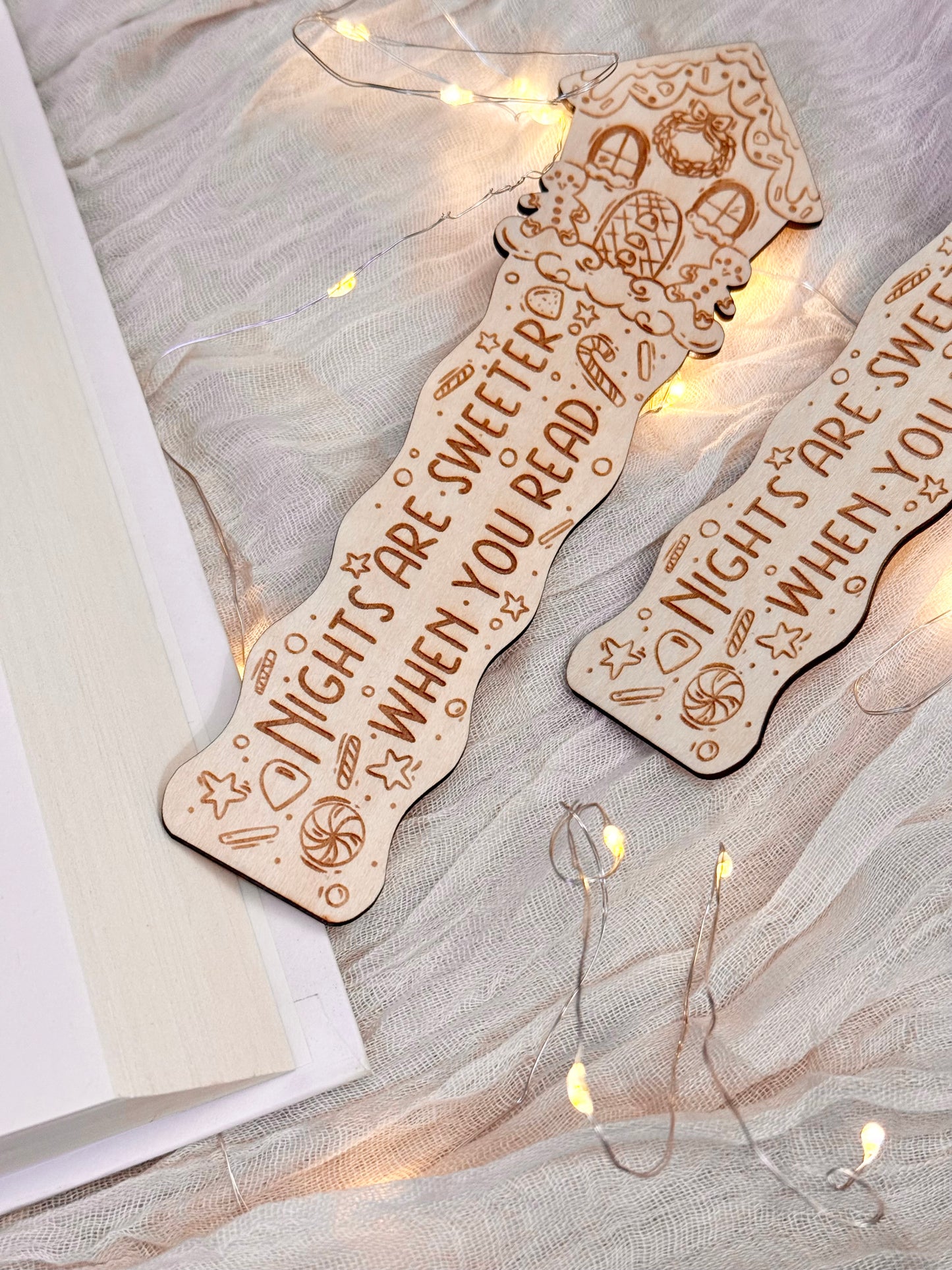 Jolly Night Reads Wood Bookmark