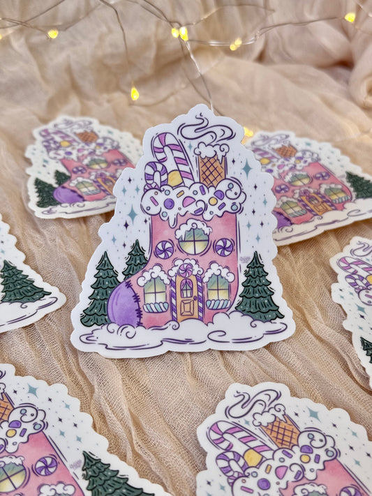 Candy Stocking House Sticker