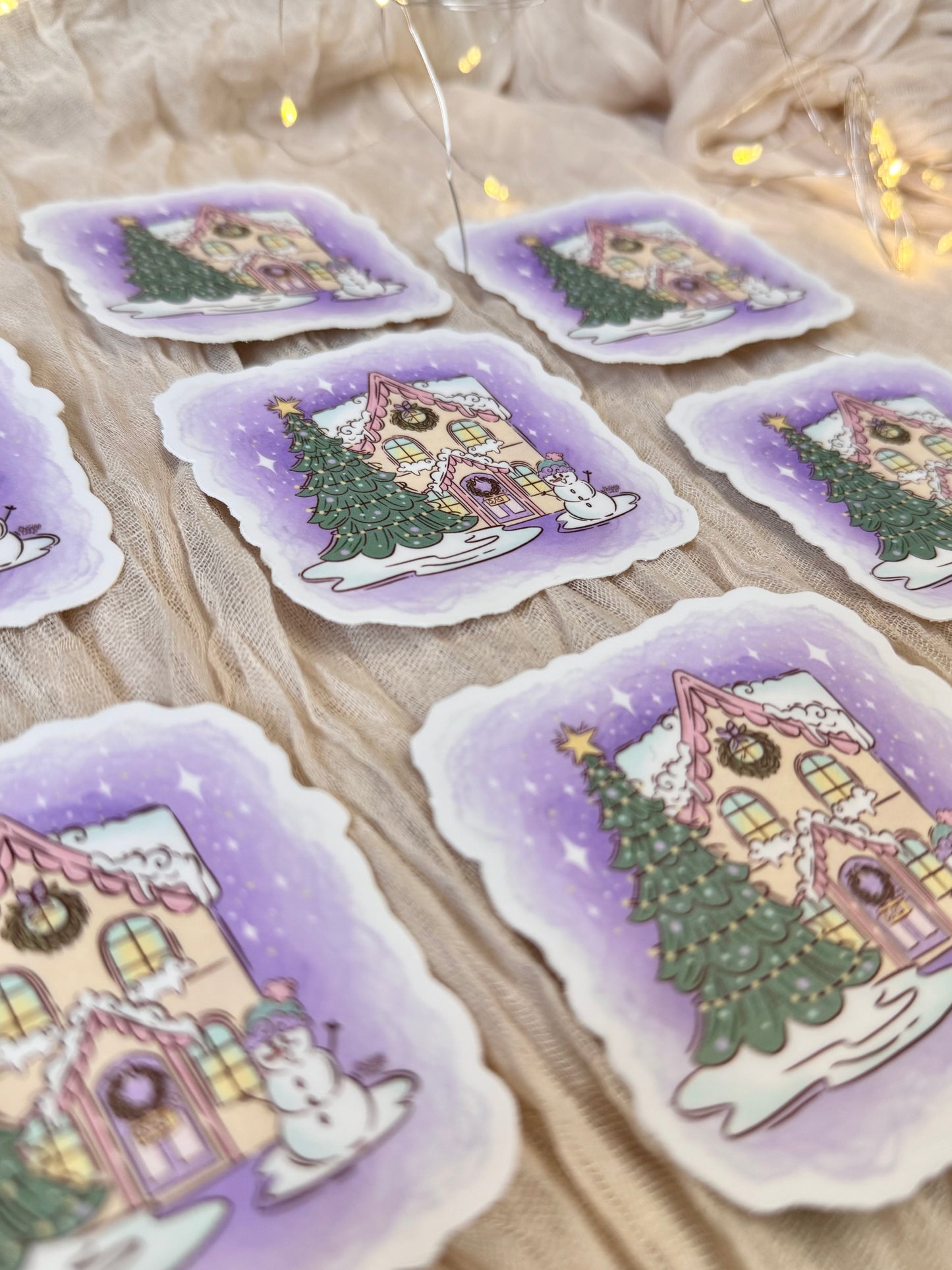 Winter Christmas House Sticker