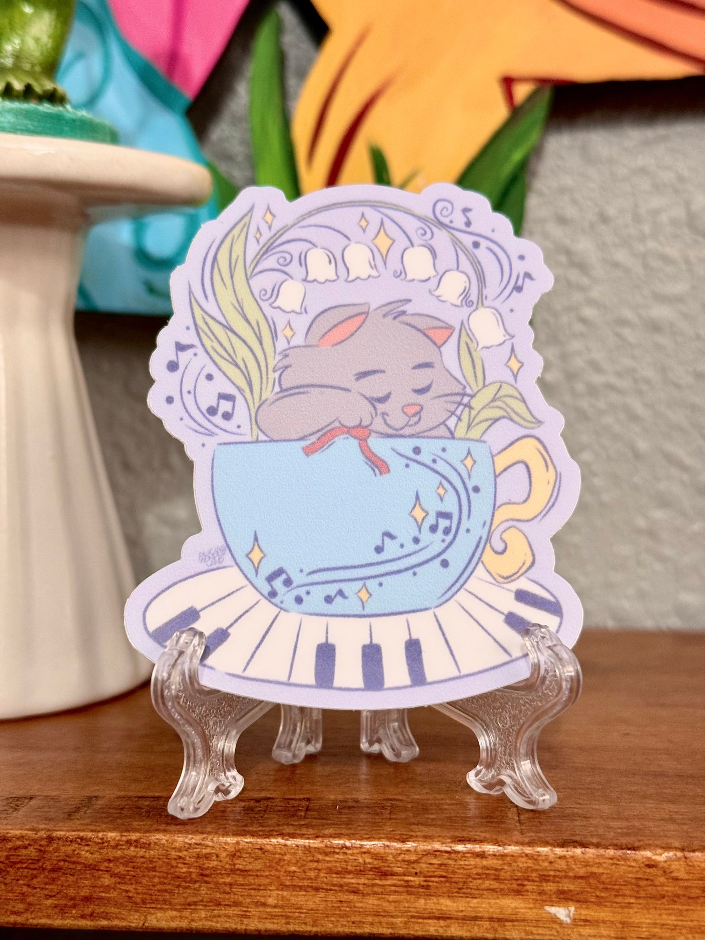 Fancy Cat Sticker | Teacup Buddies
